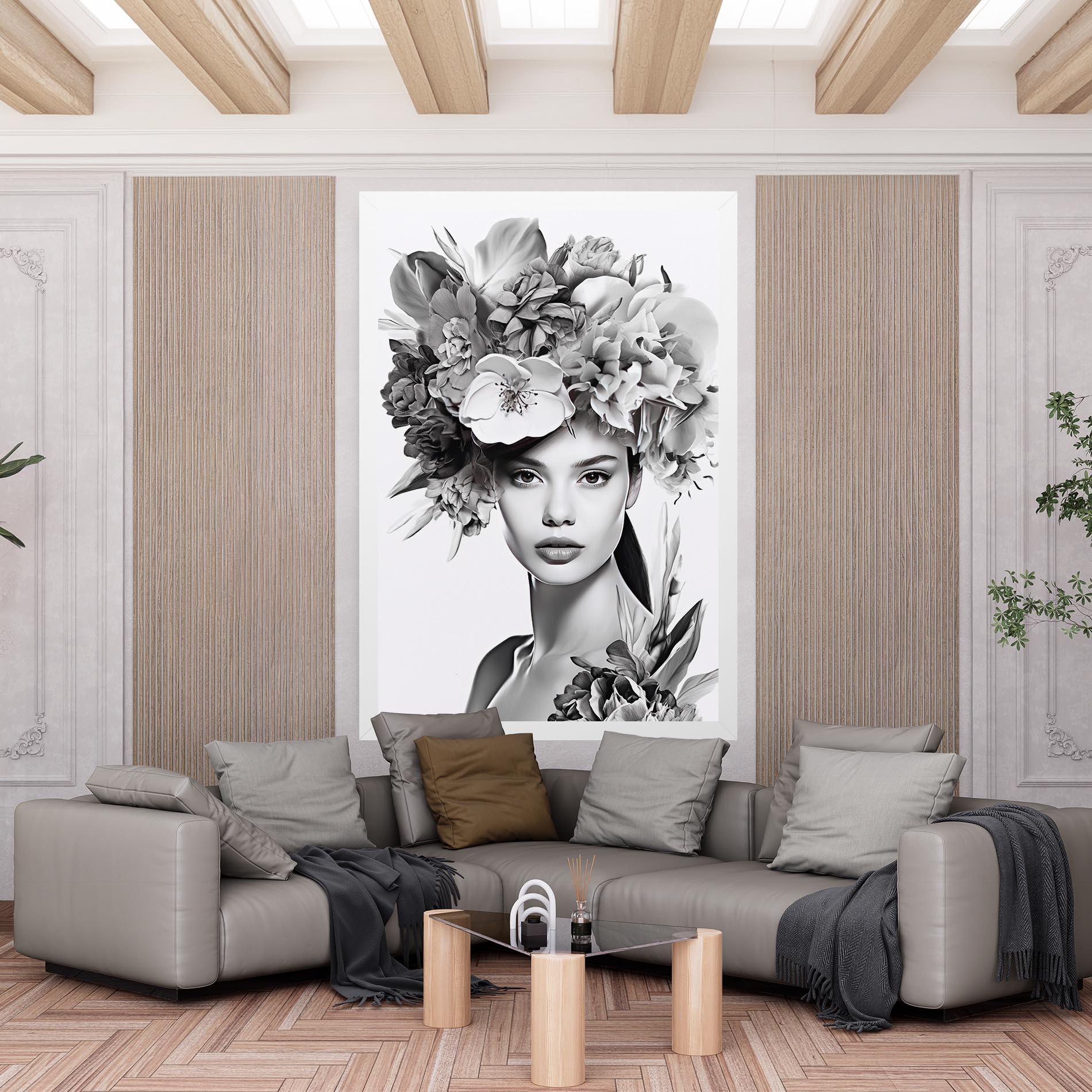 Картина на платно Flower Crown Woman mockup 6