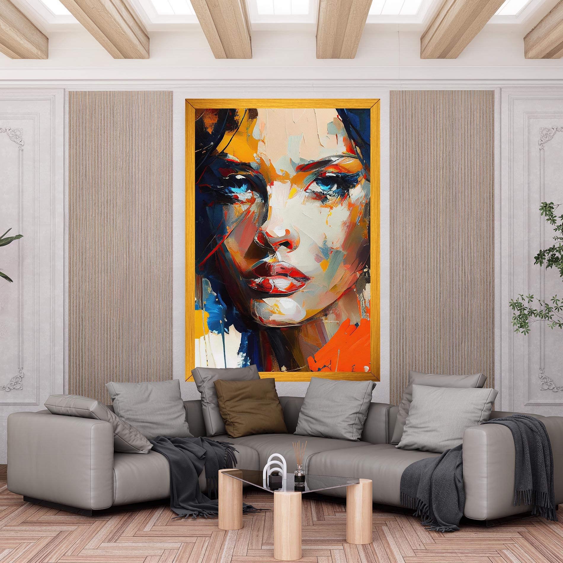 Картина на платно Beautiful Brunette Woman mockup 6