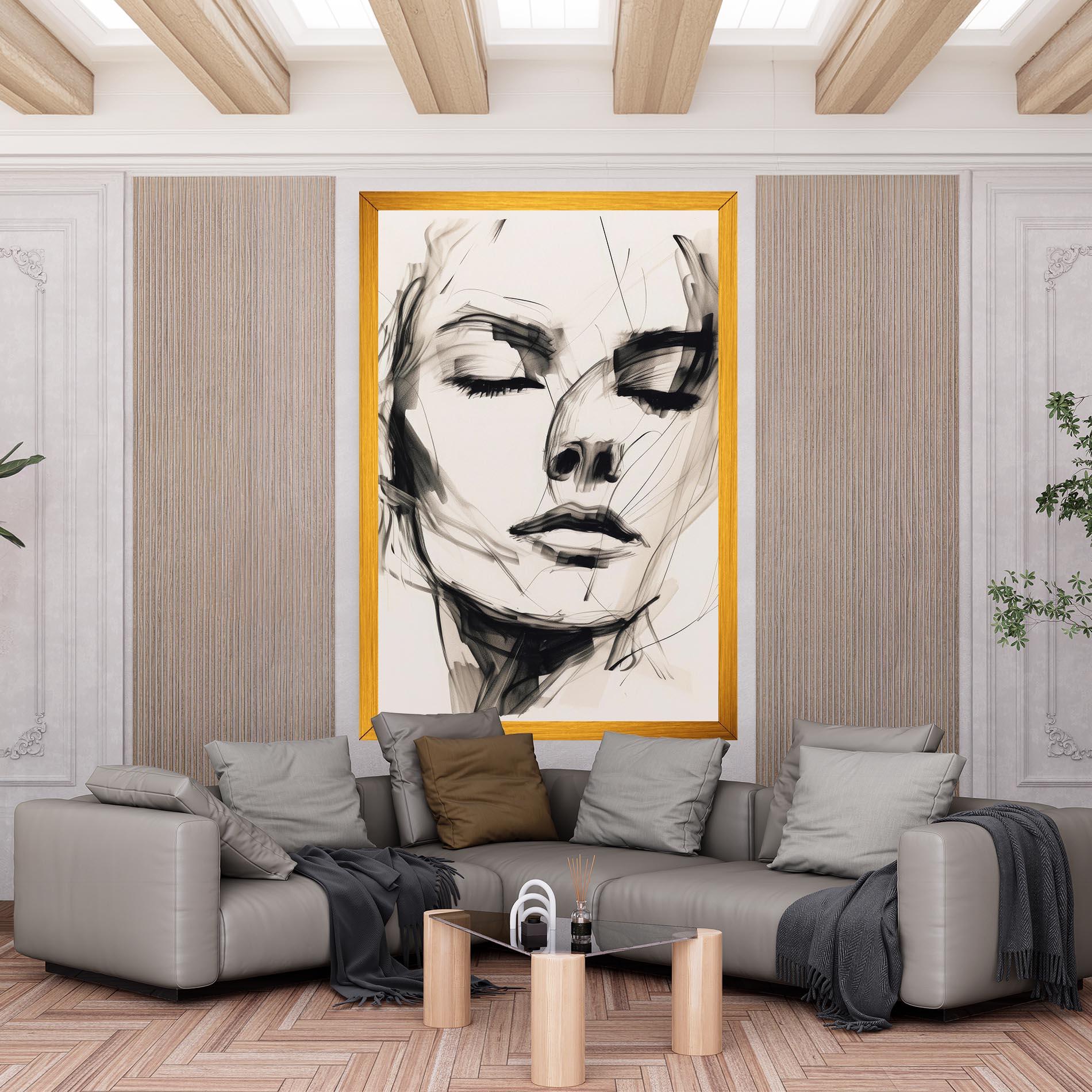 Картина на платно Continuous Line Woman mockup 6