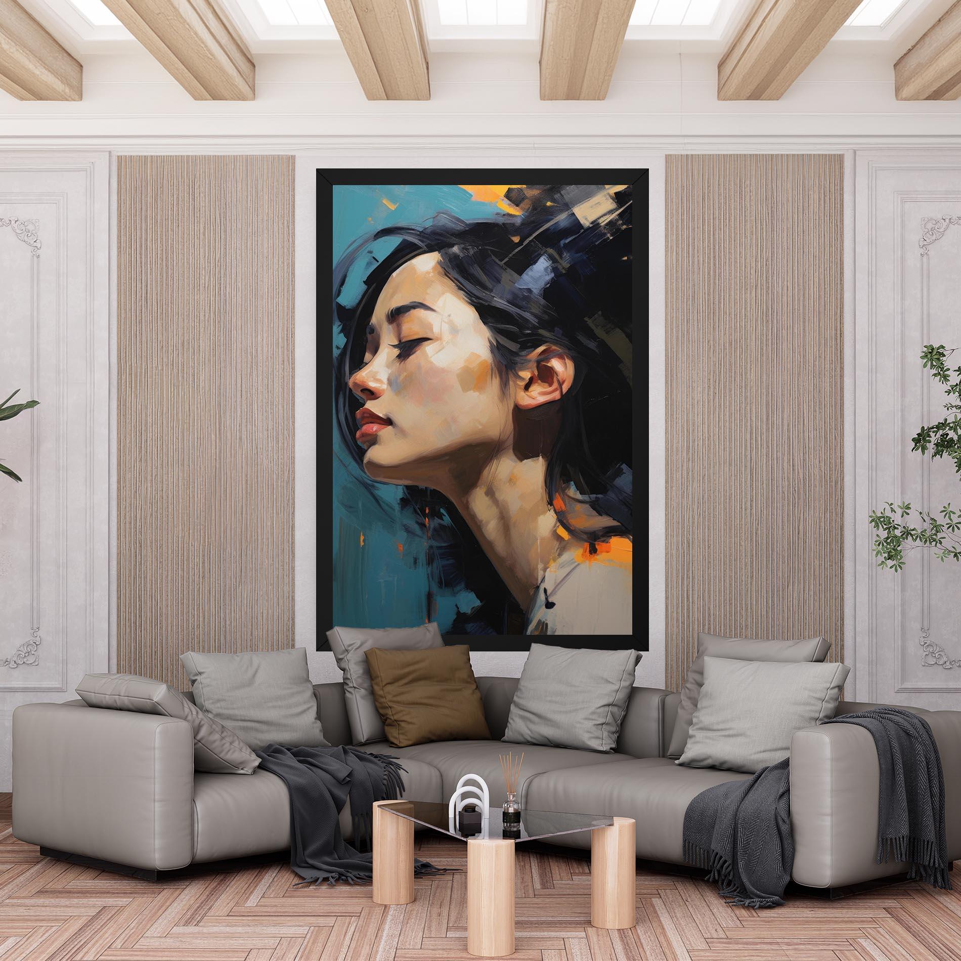 Картина на платно Acrylic Asian Portrait mockup 6