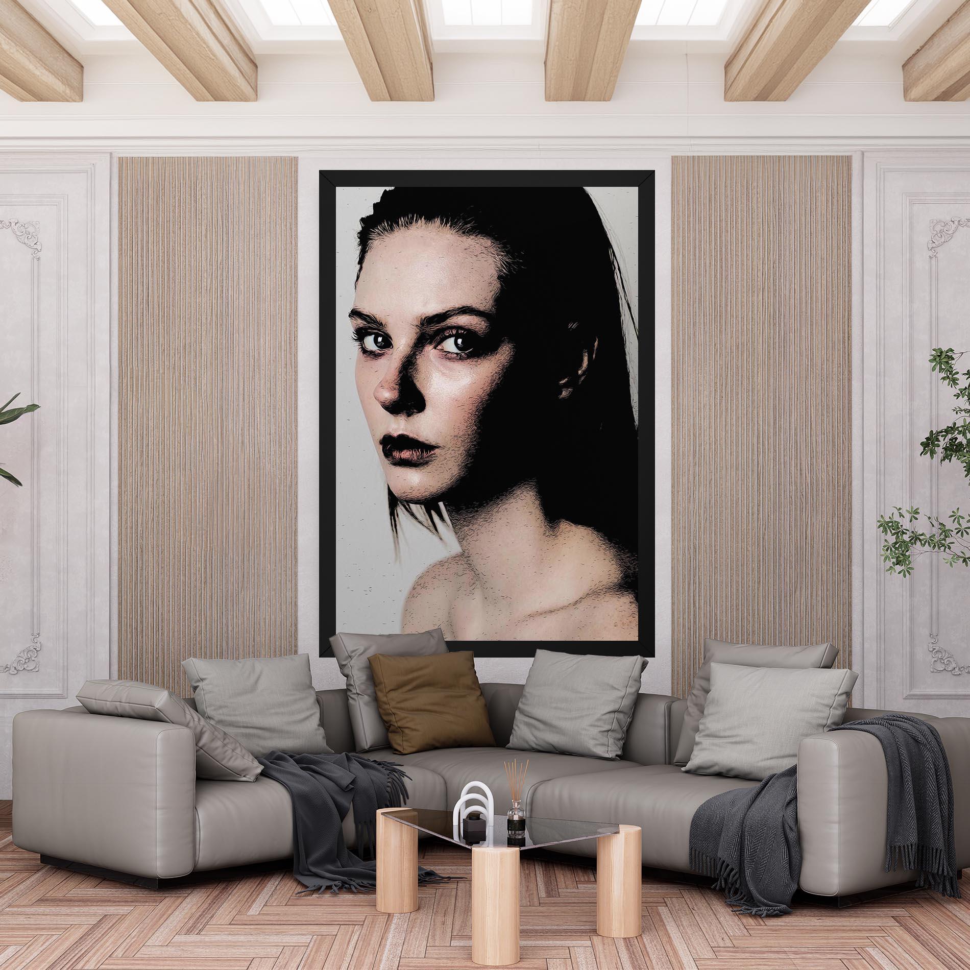 Картина на платно Big Eyes Portrait mockup 6