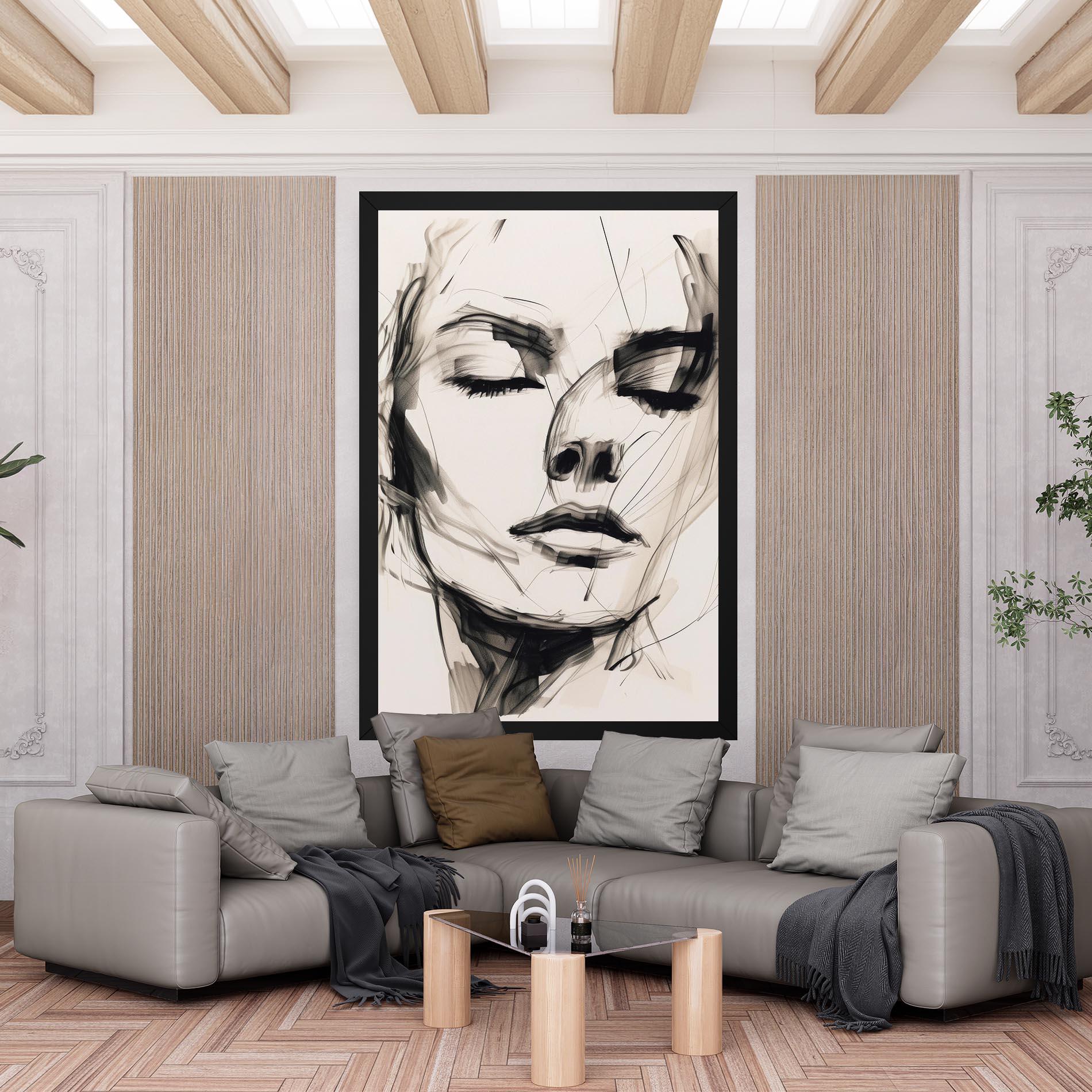 Картина на платно Continuous Line Woman mockup 6