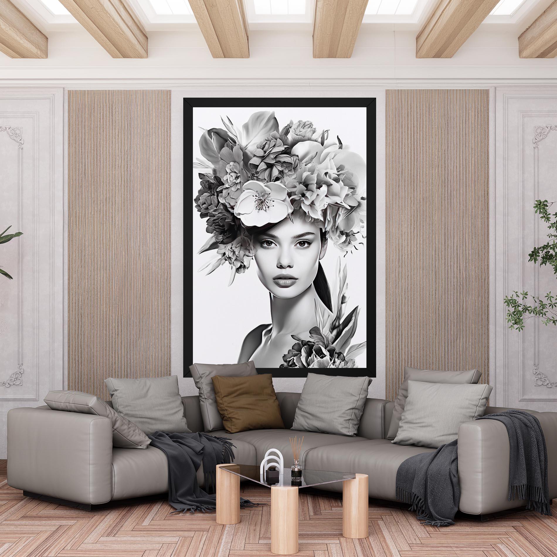 Картина на платно Flower Crown Woman mockup 6