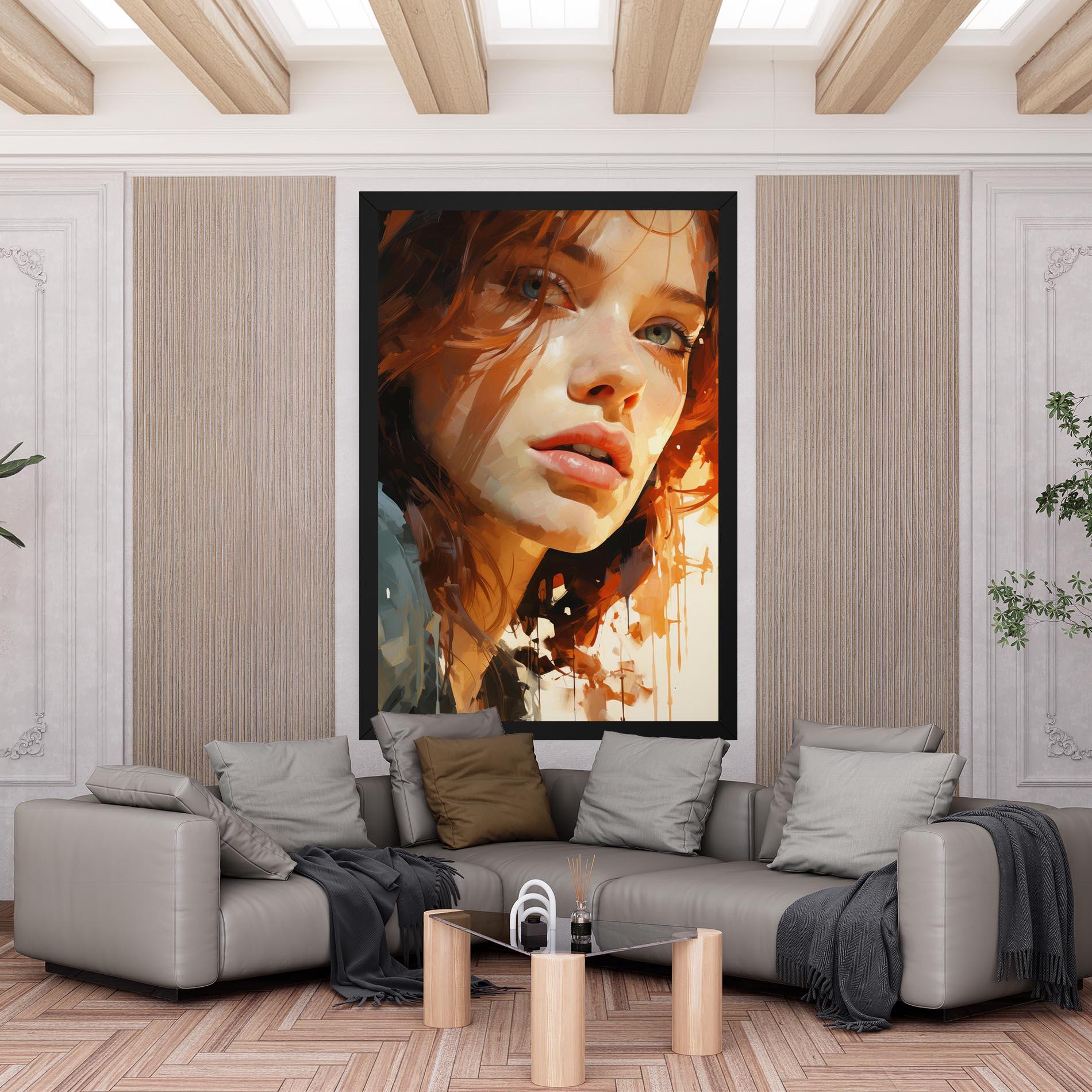 Картина на платно Pretty Woman Portrait mockup 6