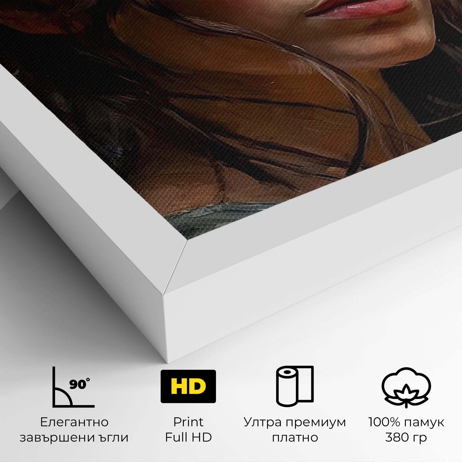 Картина на платно Closeup Impasto Portrait mockup 4