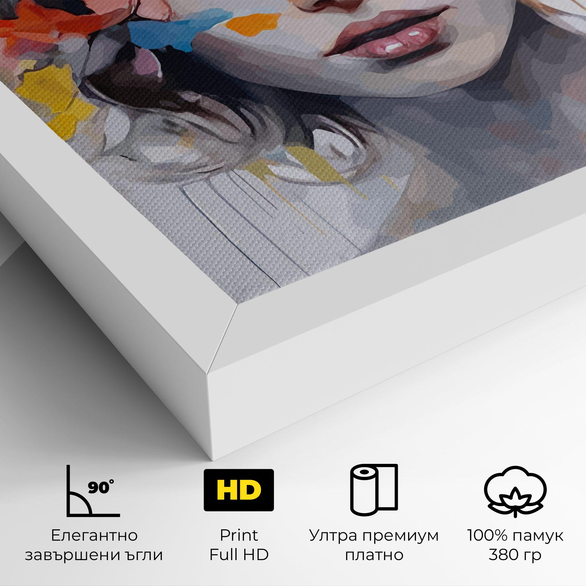 Картина на платно Colorful Hair Portrait mockup 4