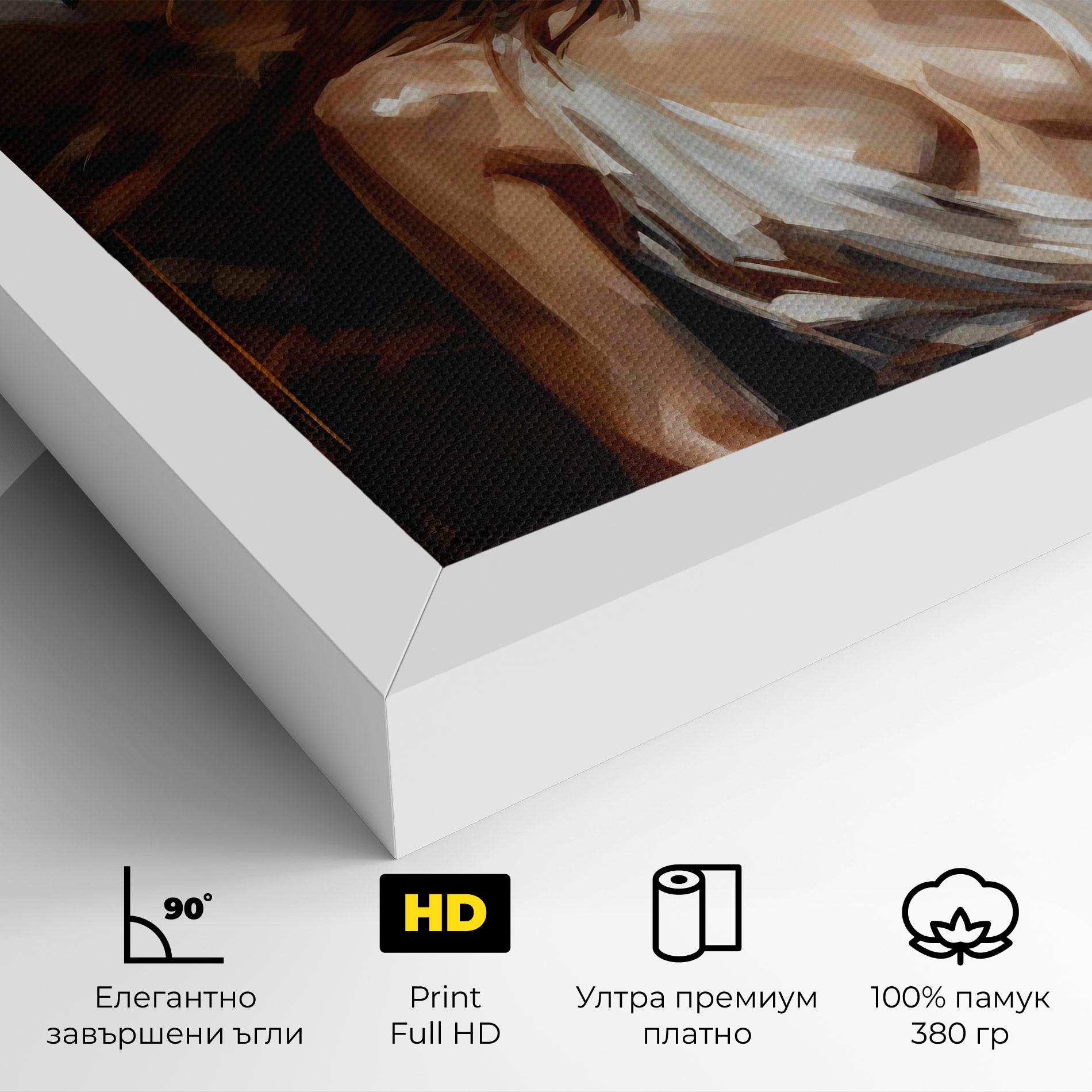 Картина на платно Long Brown Hair Woman mockup 4
