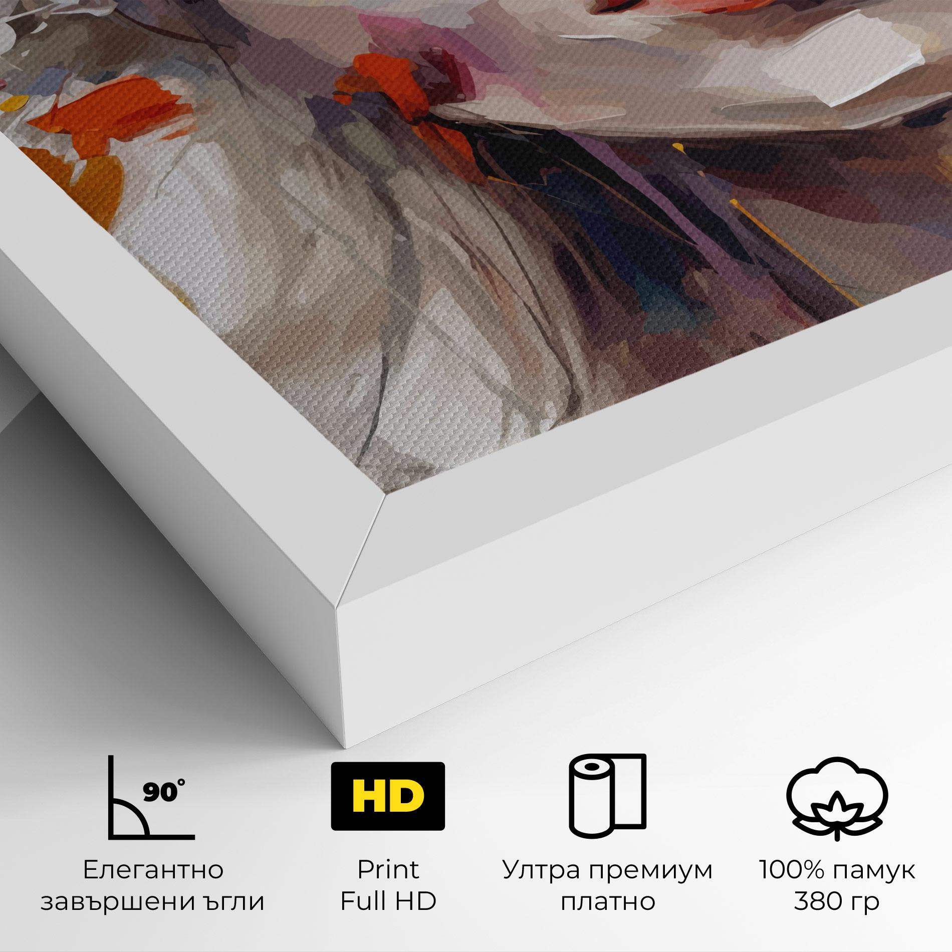 Картина на платно Oil Flower Portrait mockup 4