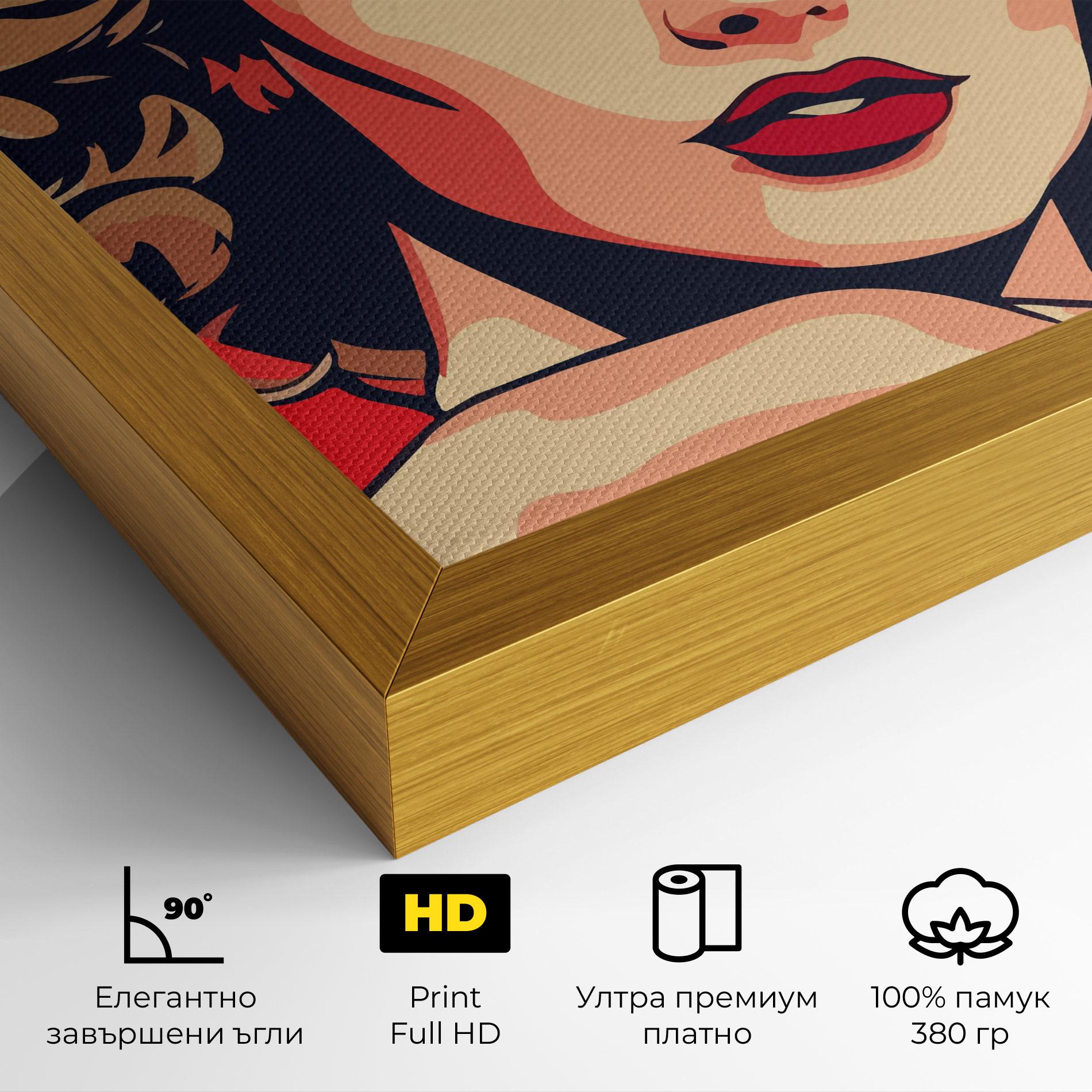 Картина на платно Blue Eyes Portrait mockup 4