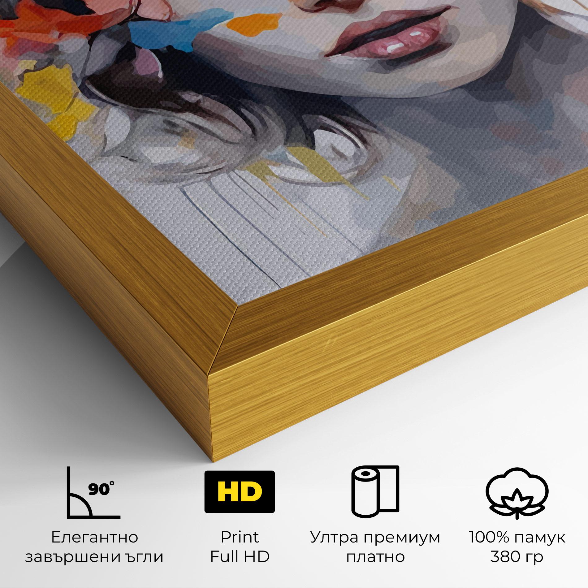 Картина на платно Colorful Hair Portrait mockup 4