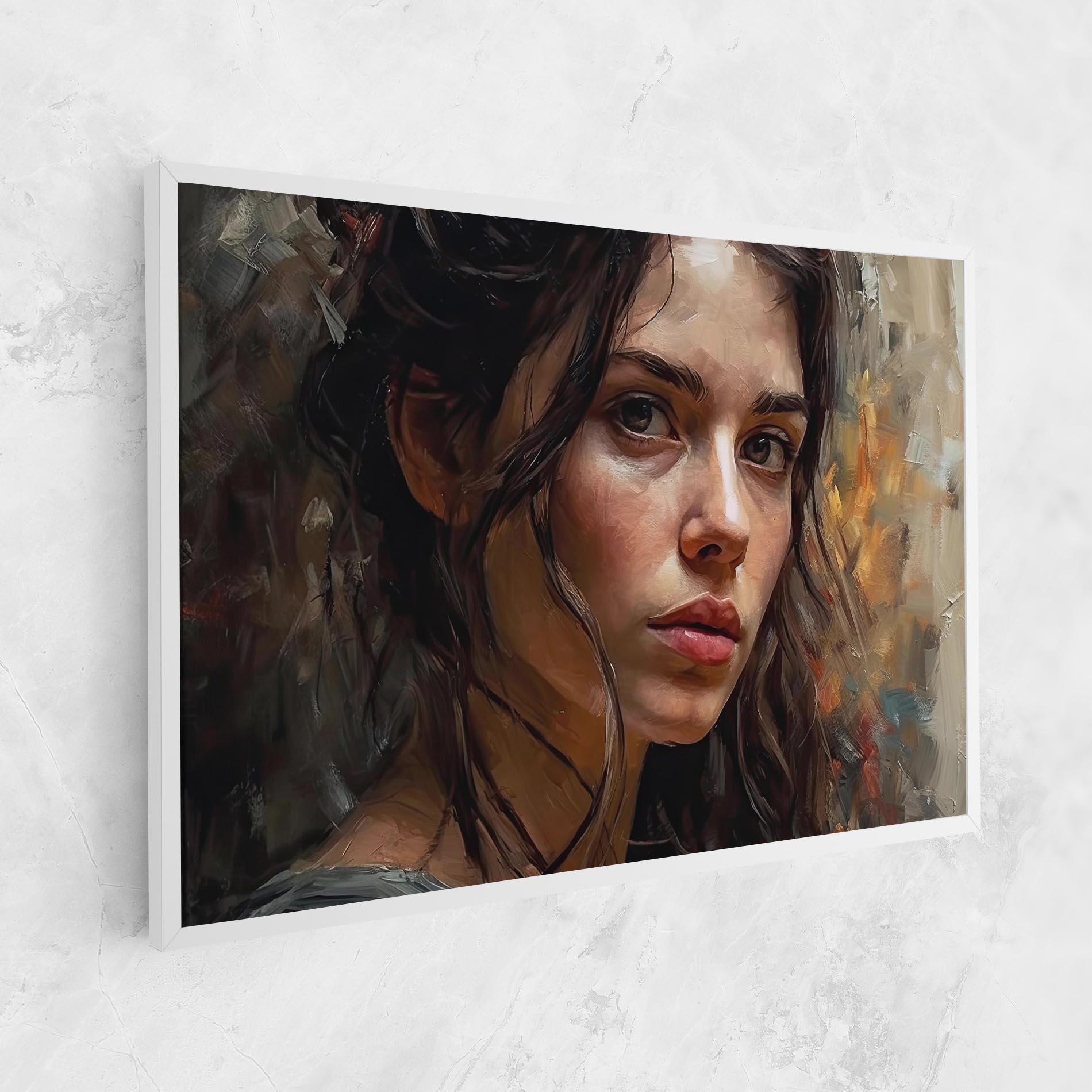 Картина на платно Closeup Impasto Portrait mockup 1