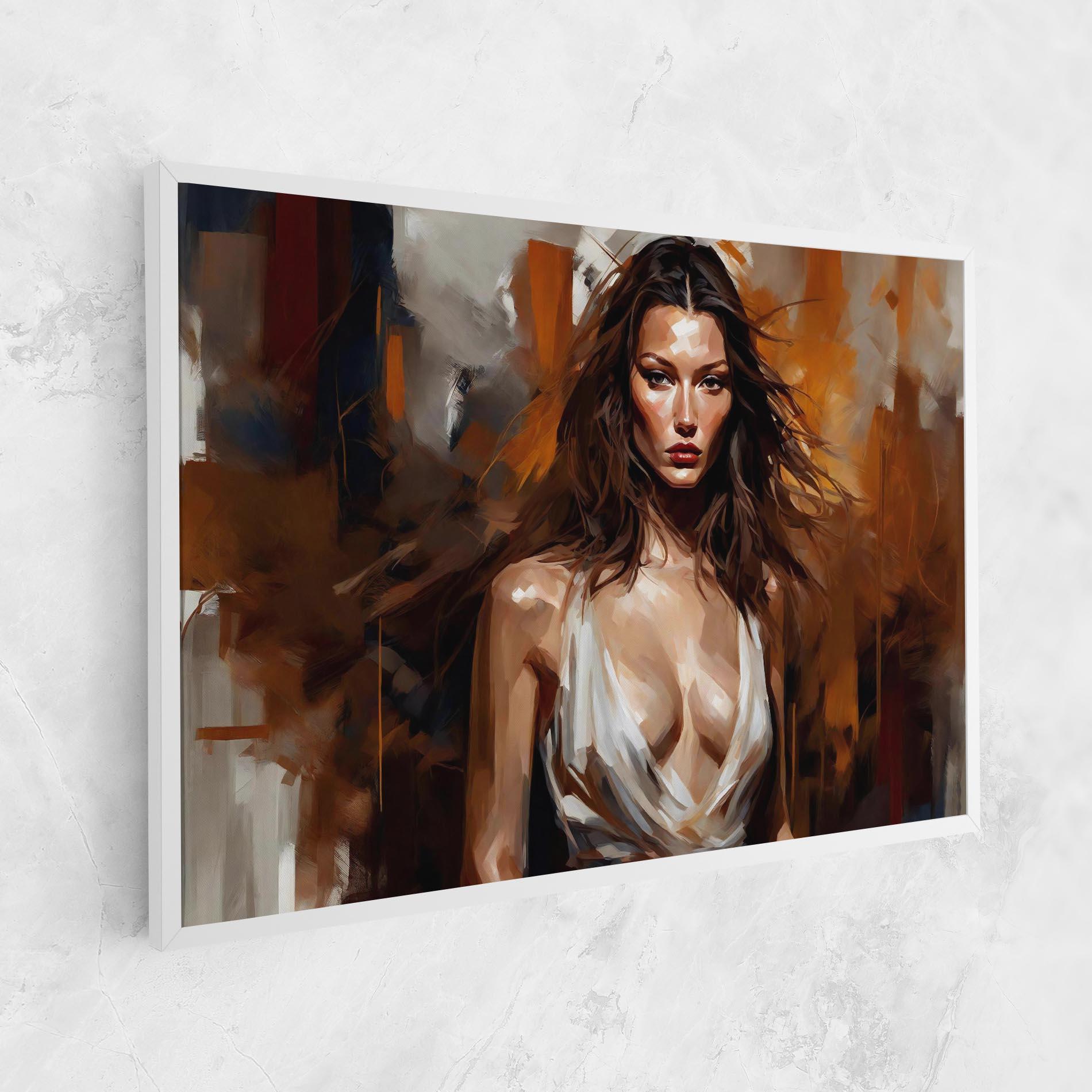 Картина на платно Long Brown Hair Woman mockup 1