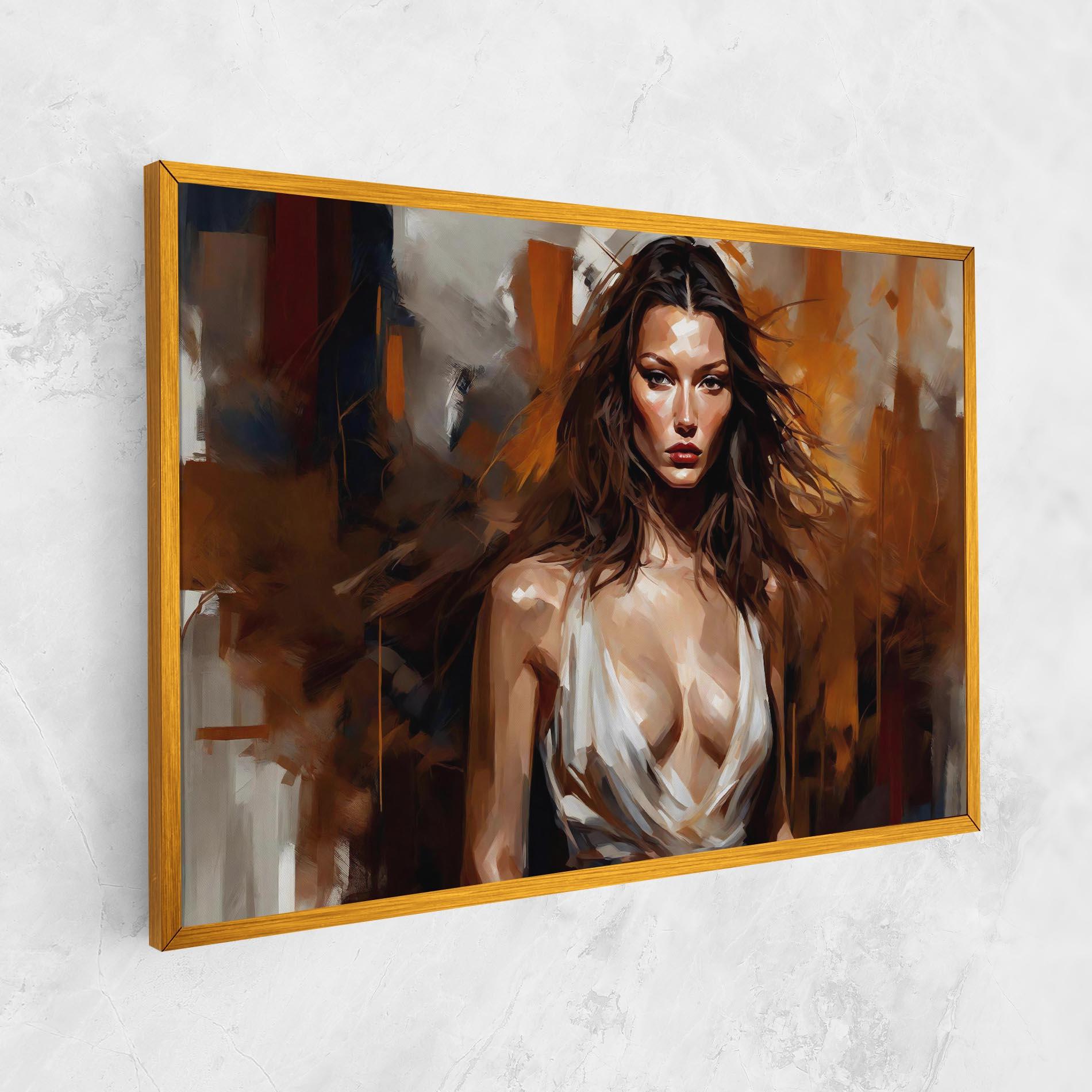 Картина на платно Long Brown Hair Woman mockup 1