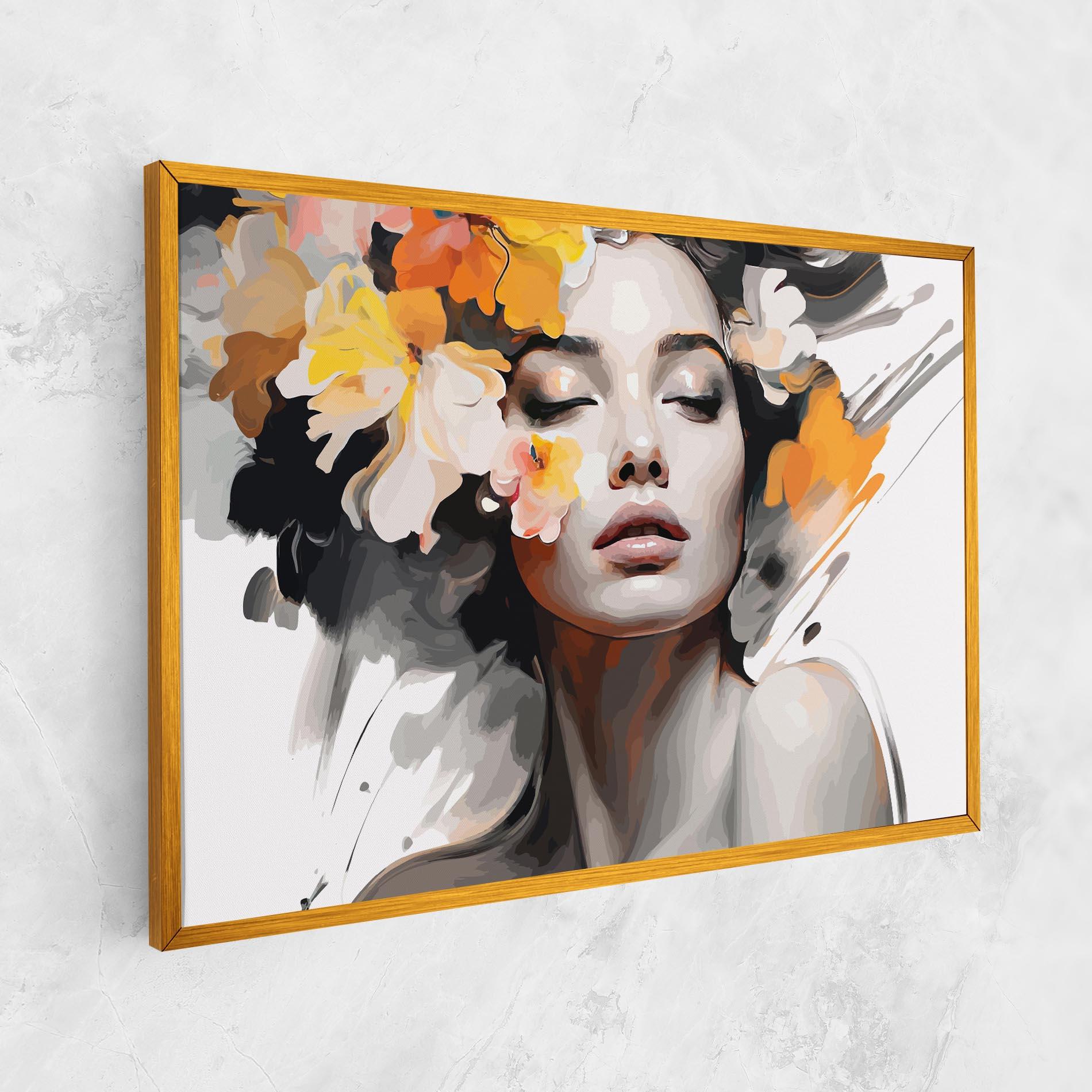 Картина на платно Yellow Flower Portrait mockup 1