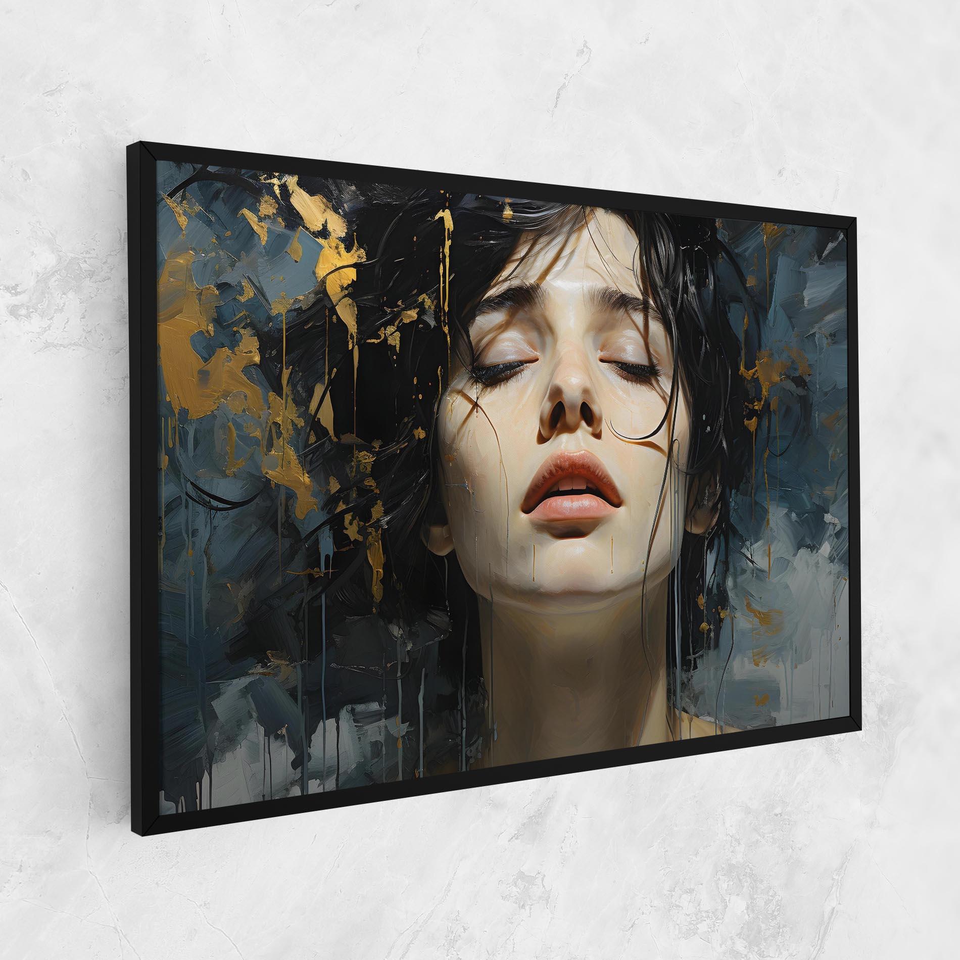 Картина на платно Closed Eyes Woman mockup 1