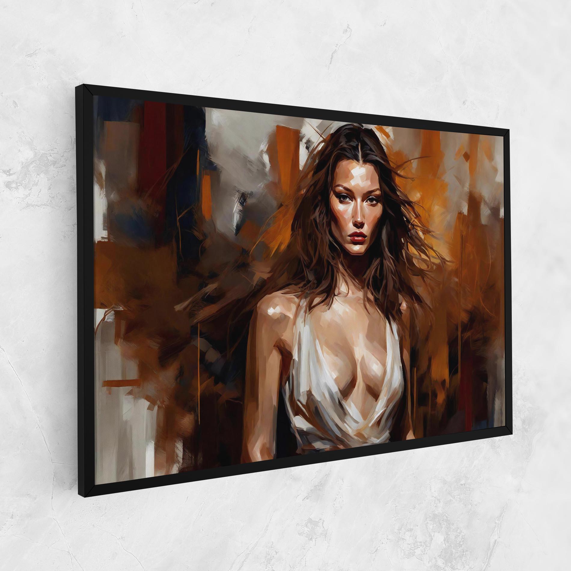 Картина на платно Long Brown Hair Woman mockup 1