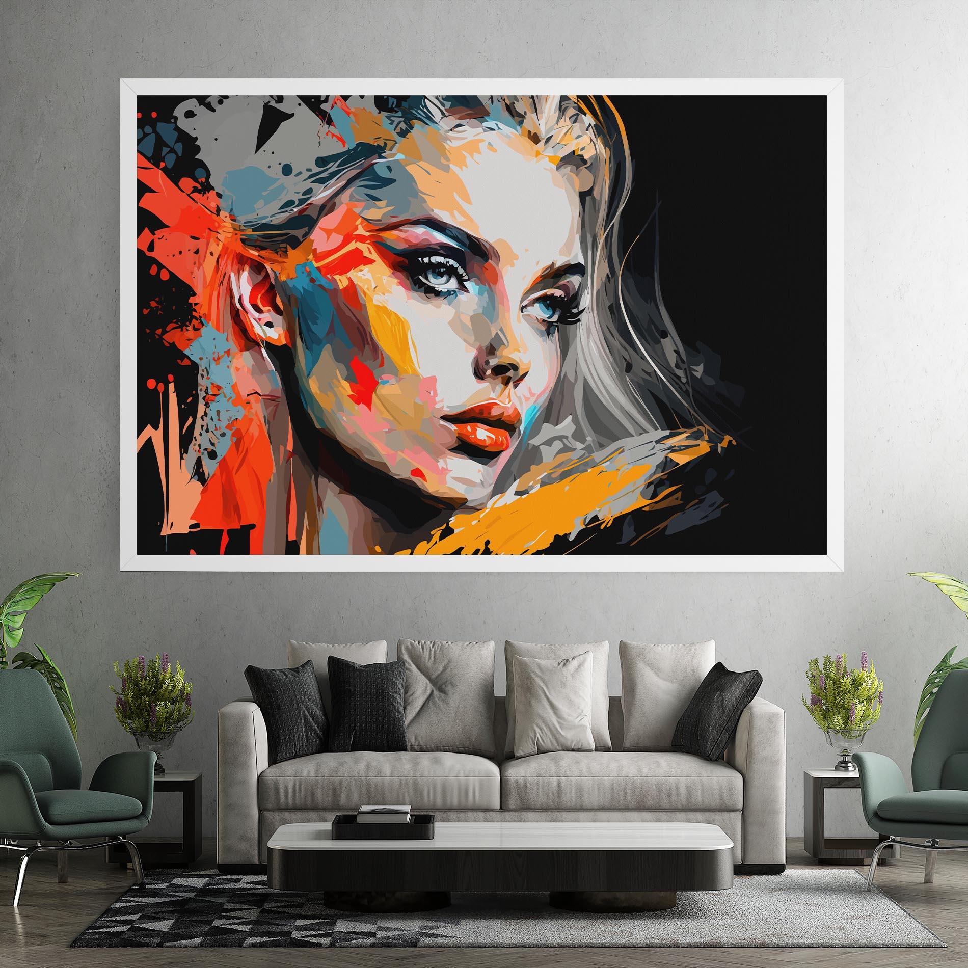 Картина на платно Blue Eye Face mockup 7