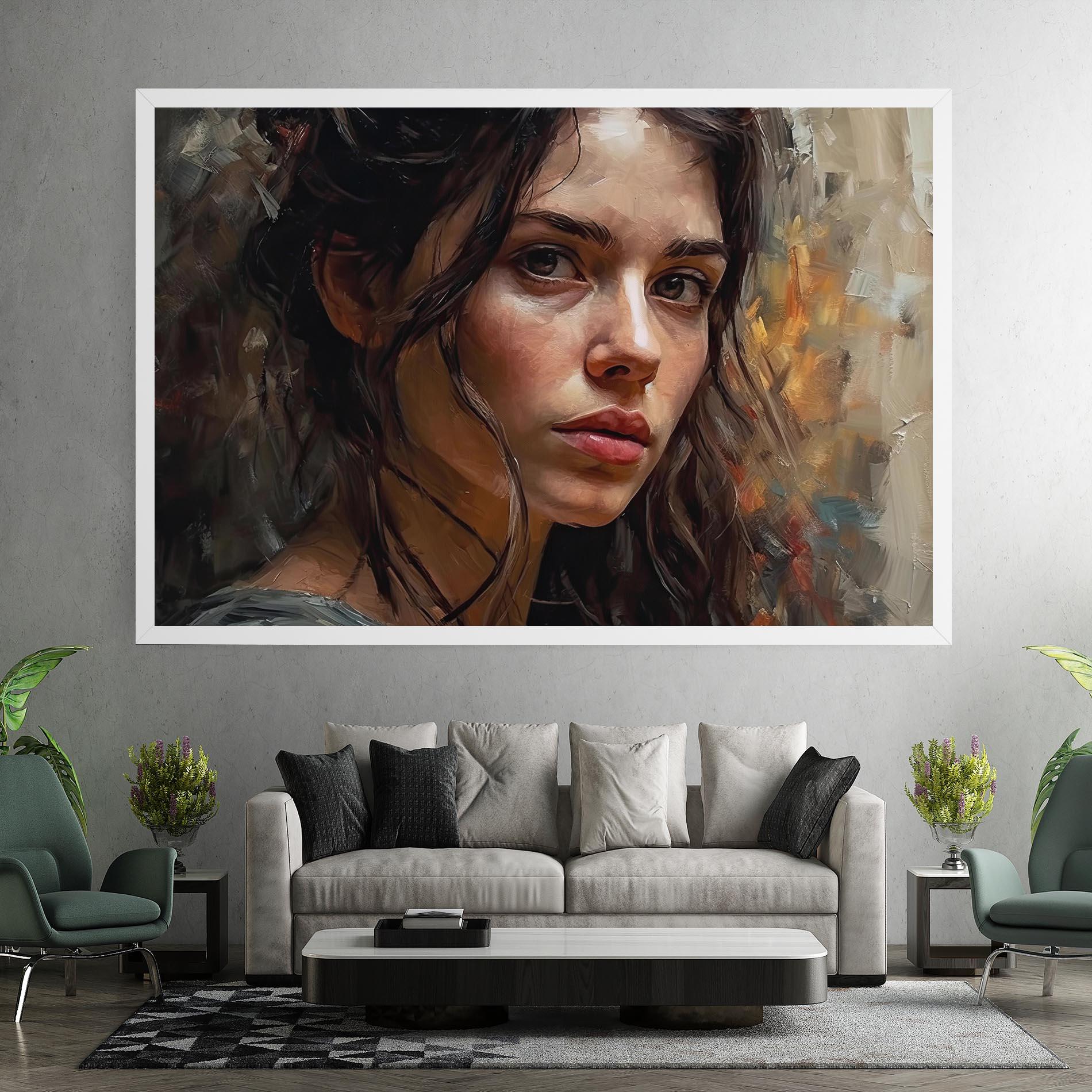 Картина на платно Closeup Impasto Portrait mockup 7