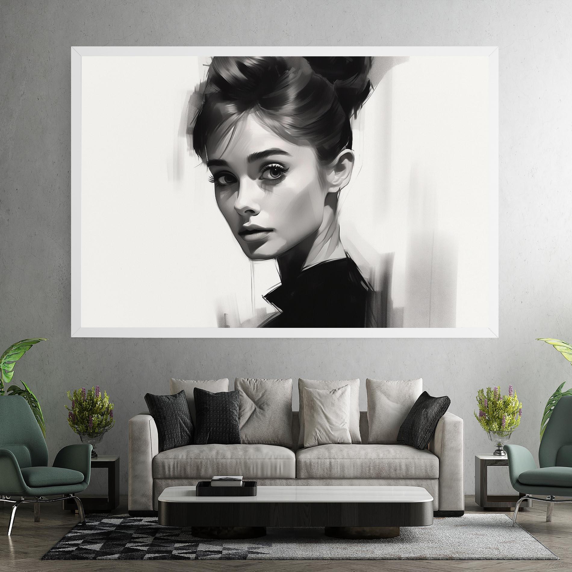 Картина на платно Hepburn Portrait mockup 7
