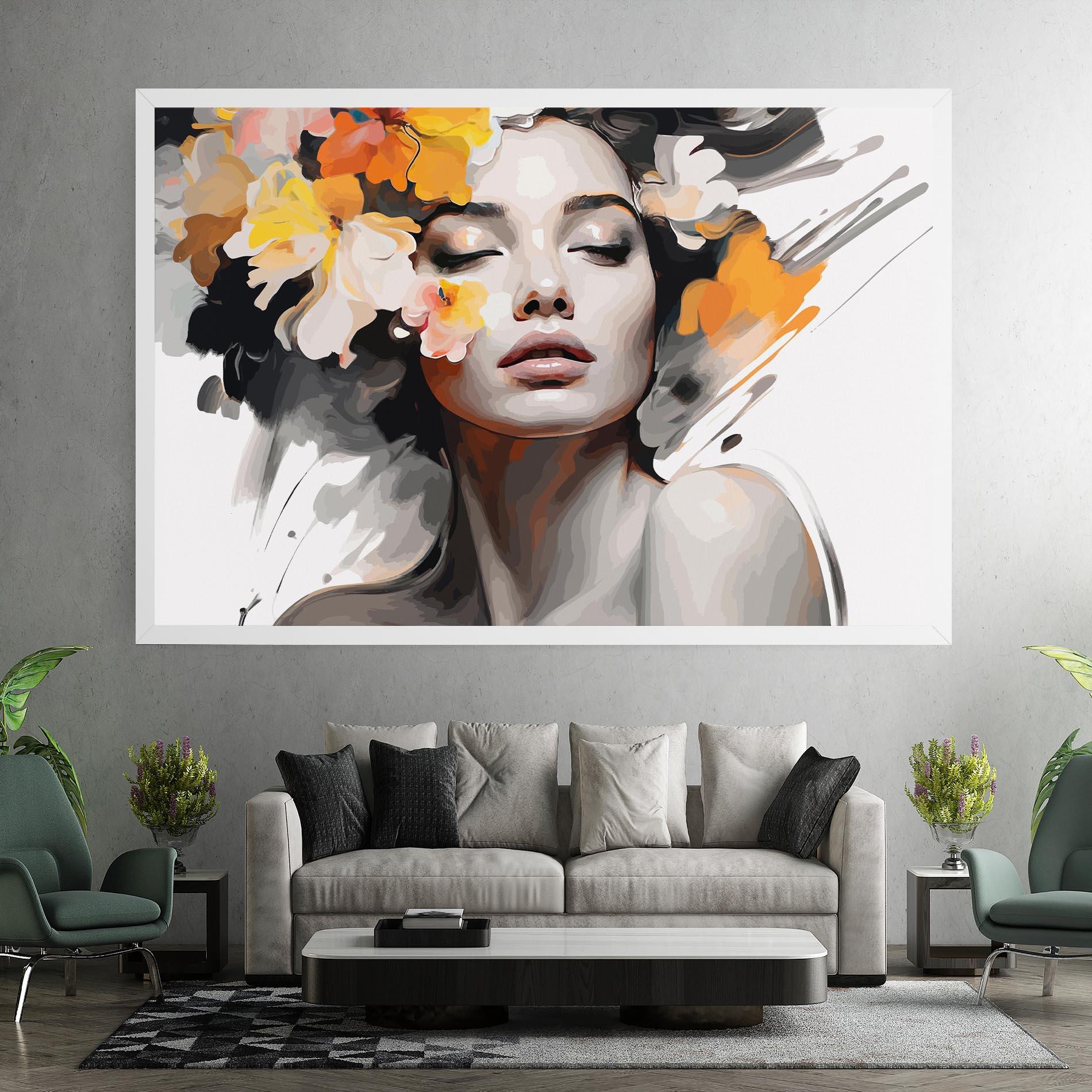 Картина на платно Yellow Flower Portrait mockup 7