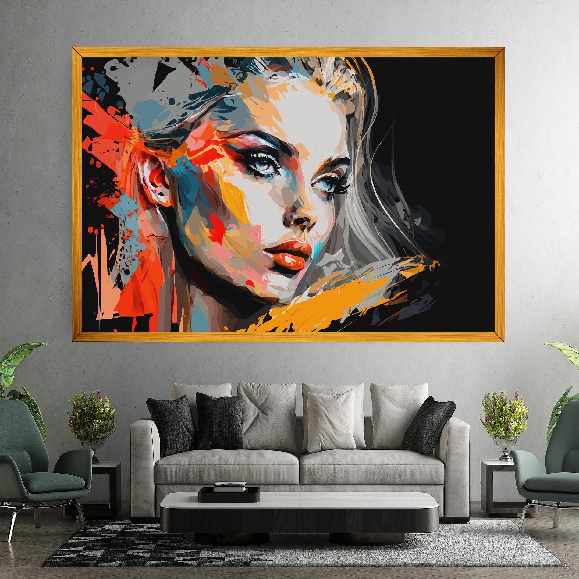 Картина на платно Blue Eye Face mockup 7