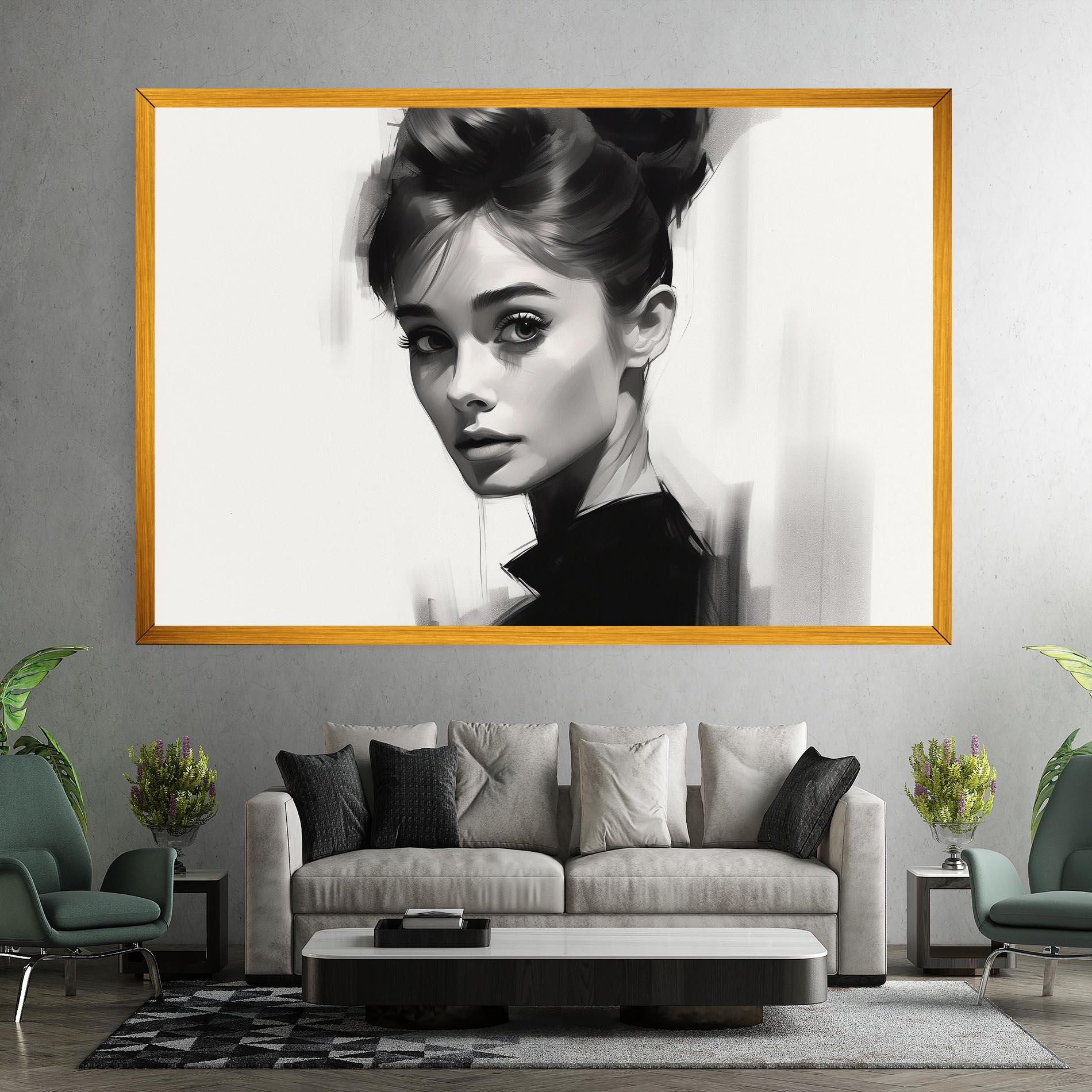 Картина на платно Hepburn Portrait mockup 7