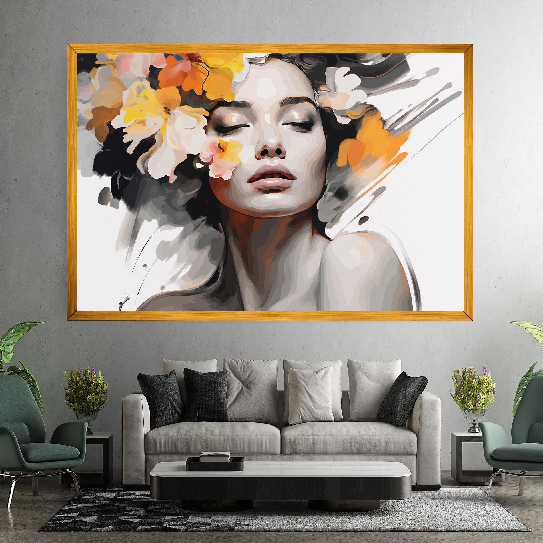 Картина на платно Yellow Flower Portrait mockup 7