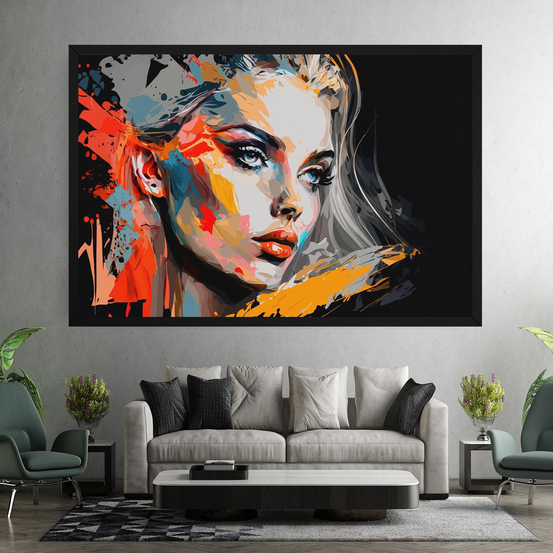 Картина на платно Blue Eye Face mockup 7