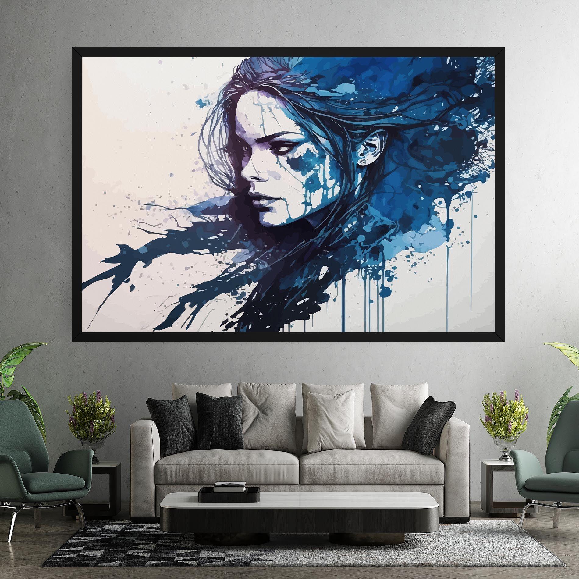 Blue Hair Portrait mockup 7