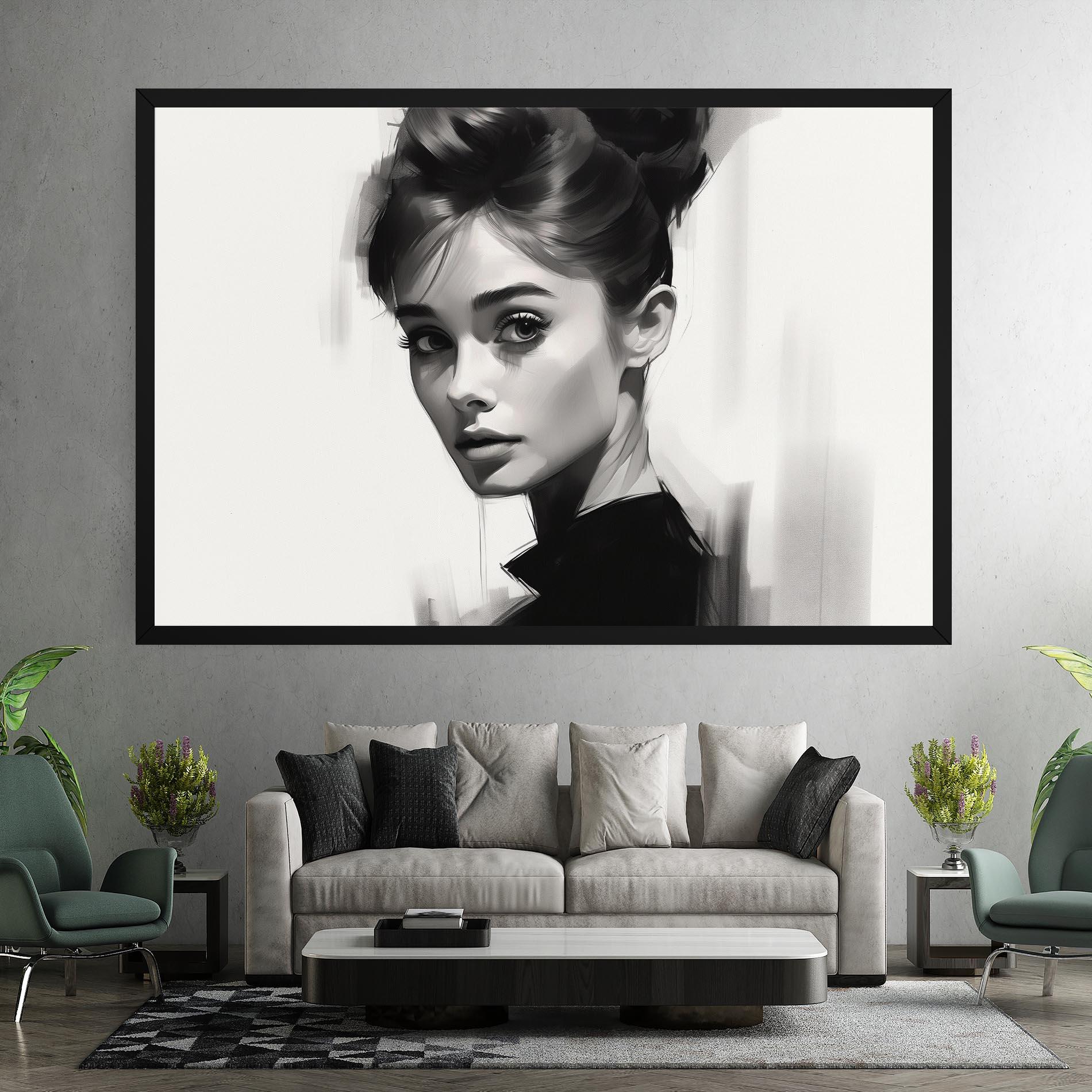 Картина на платно Hepburn Portrait mockup 7