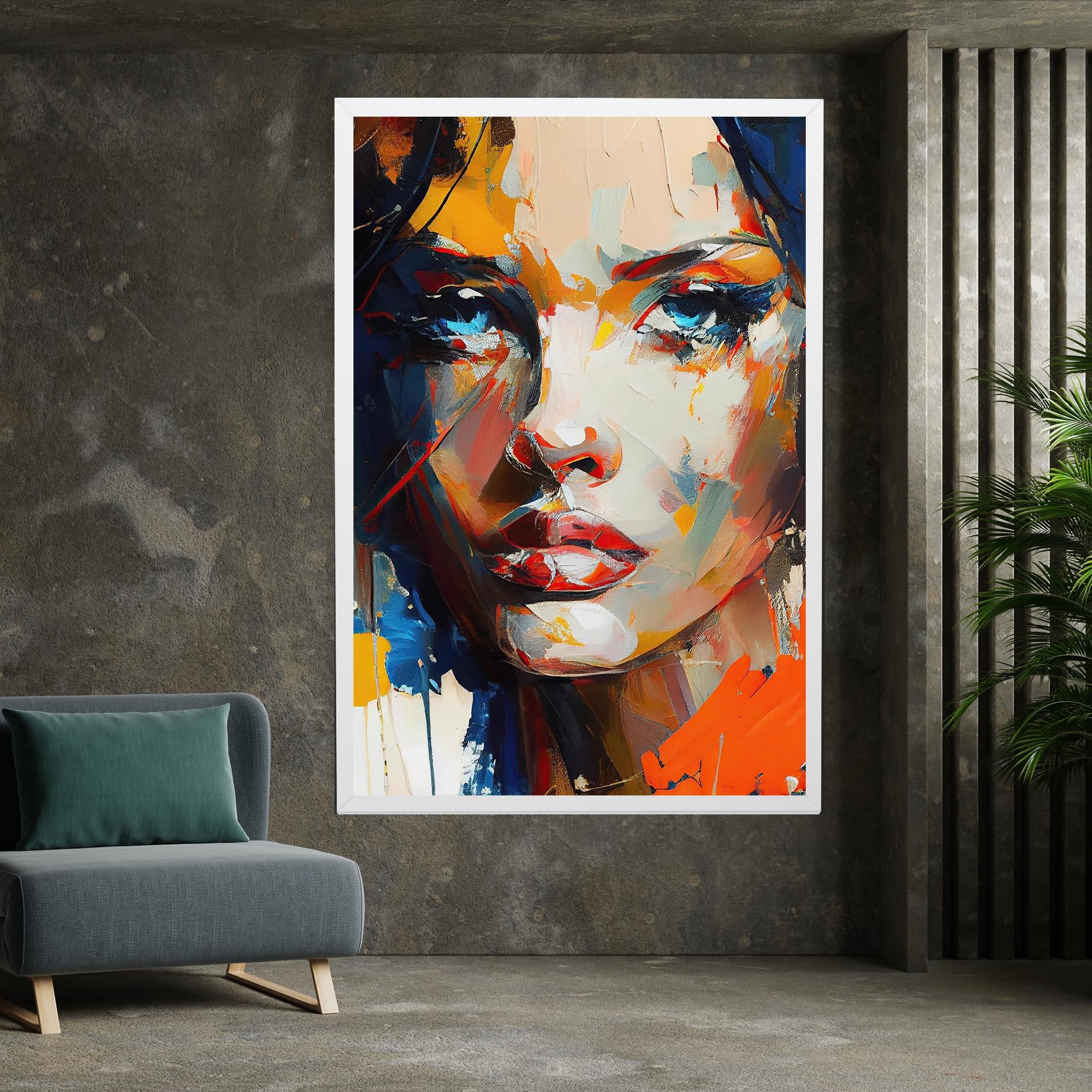 Картина на платно Beautiful Brunette Woman mockup 7