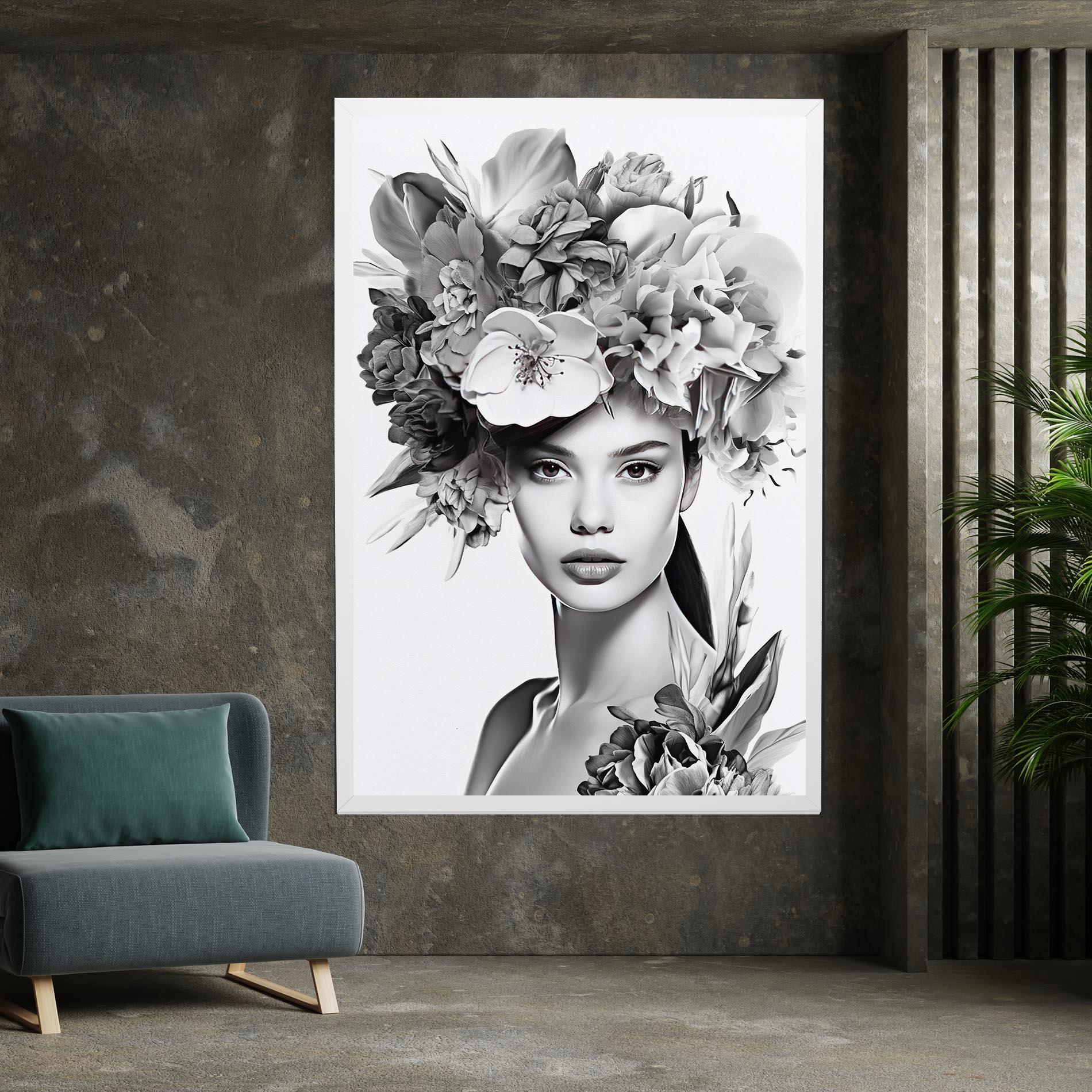 Картина на платно Flower Crown Woman mockup 7