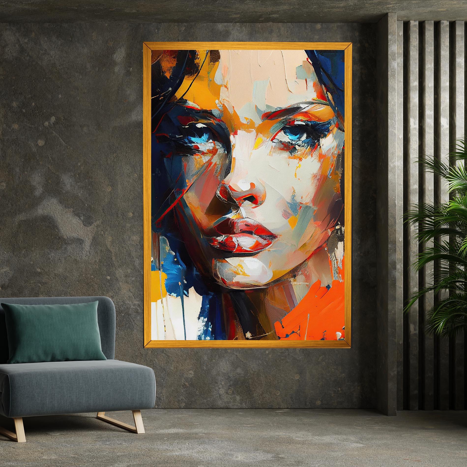 Картина на платно Beautiful Brunette Woman mockup 7