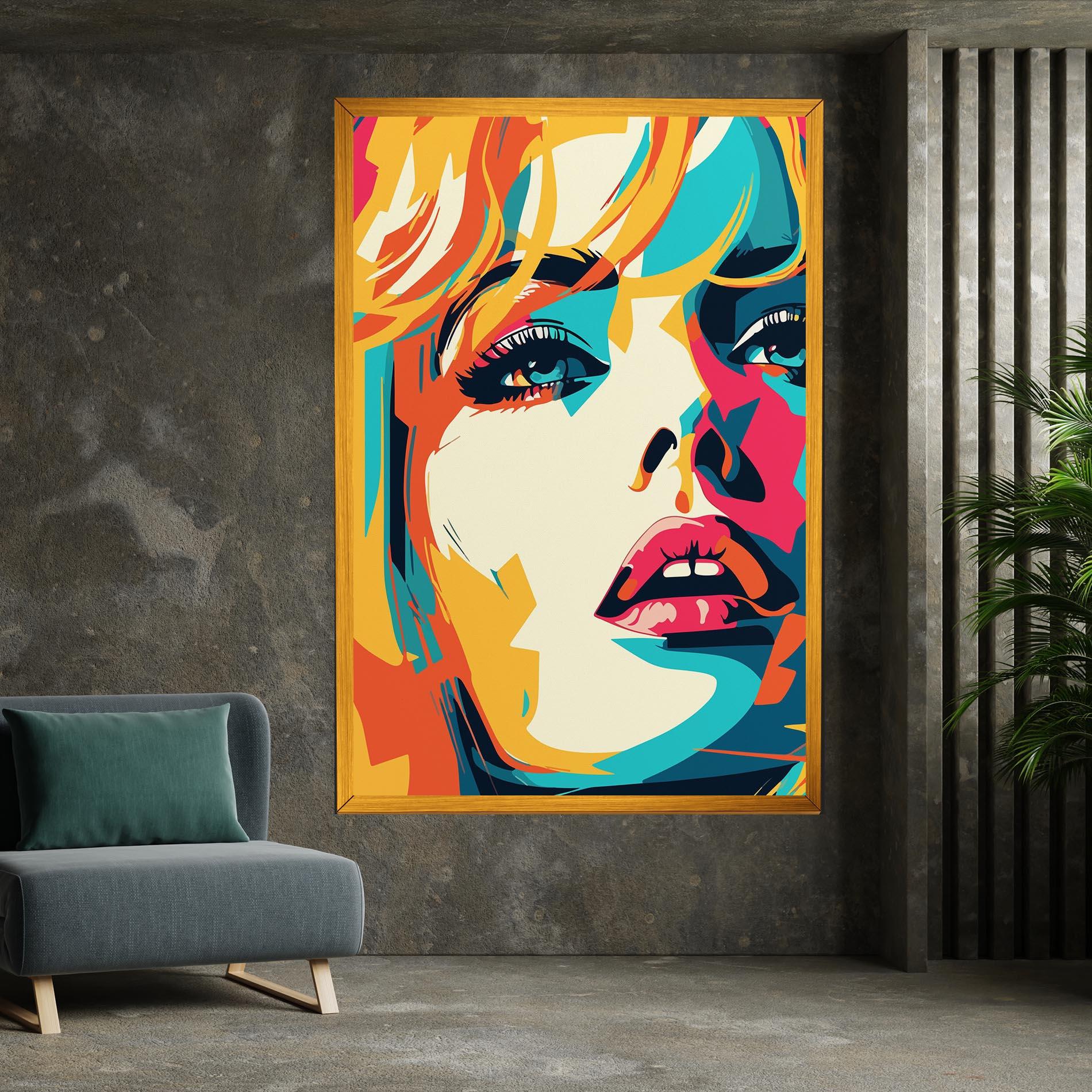 Картина на платно Blonde Girl Portrait mockup 7