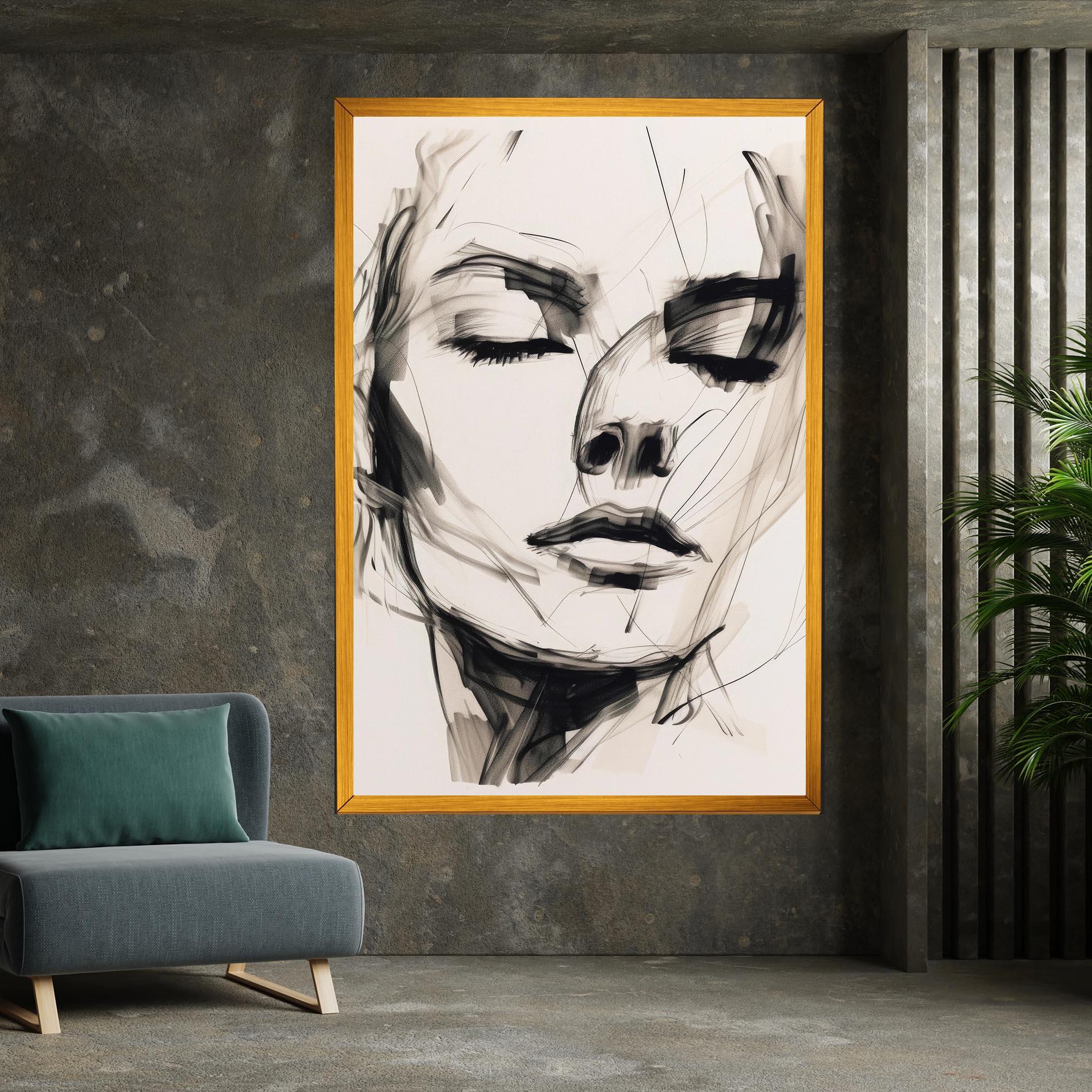 Картина на платно Continuous Line Woman mockup 7