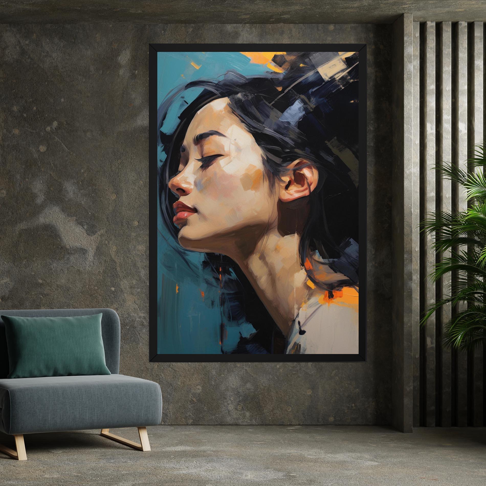 Картина на платно Acrylic Asian Portrait mockup 7