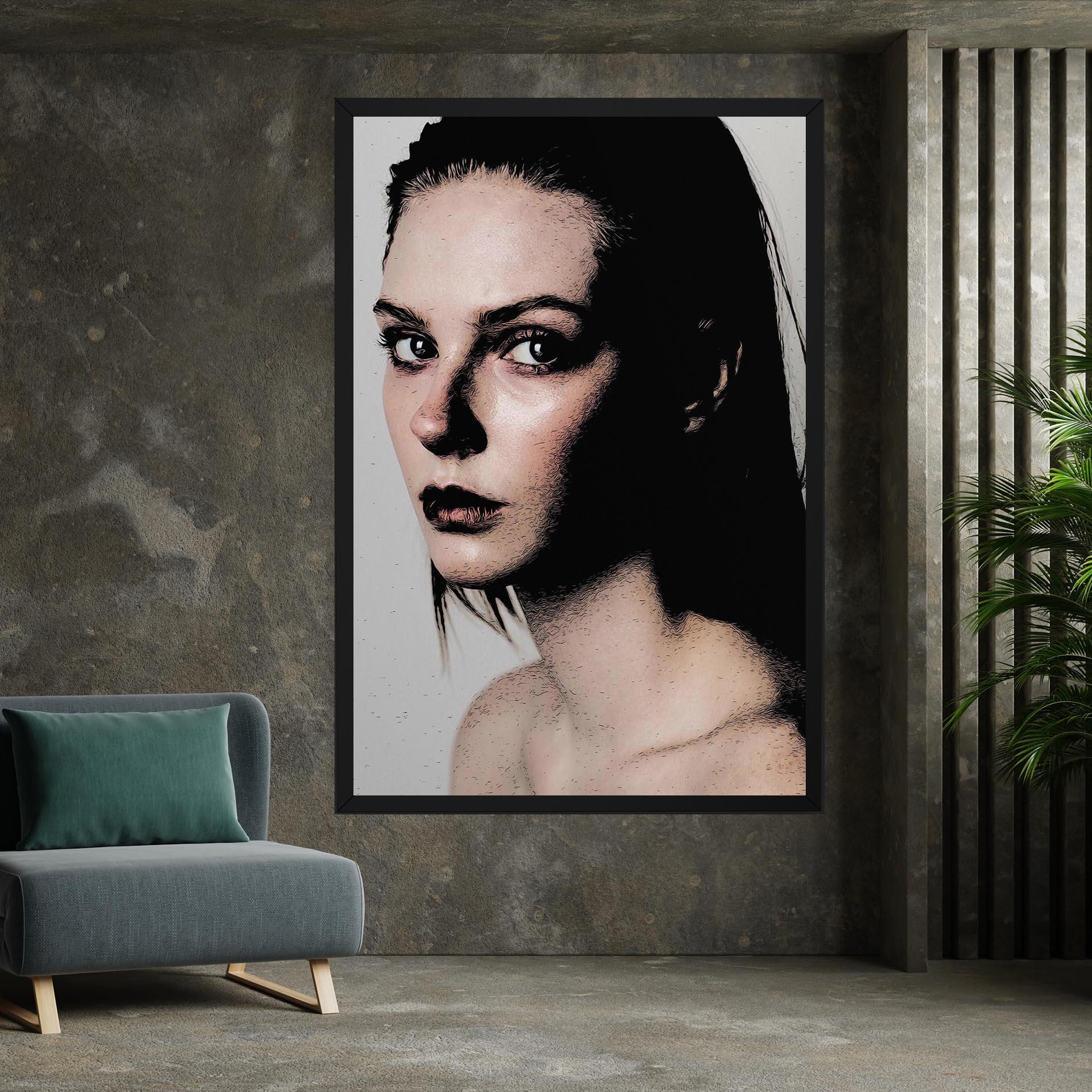 Картина на платно Big Eyes Portrait mockup 7