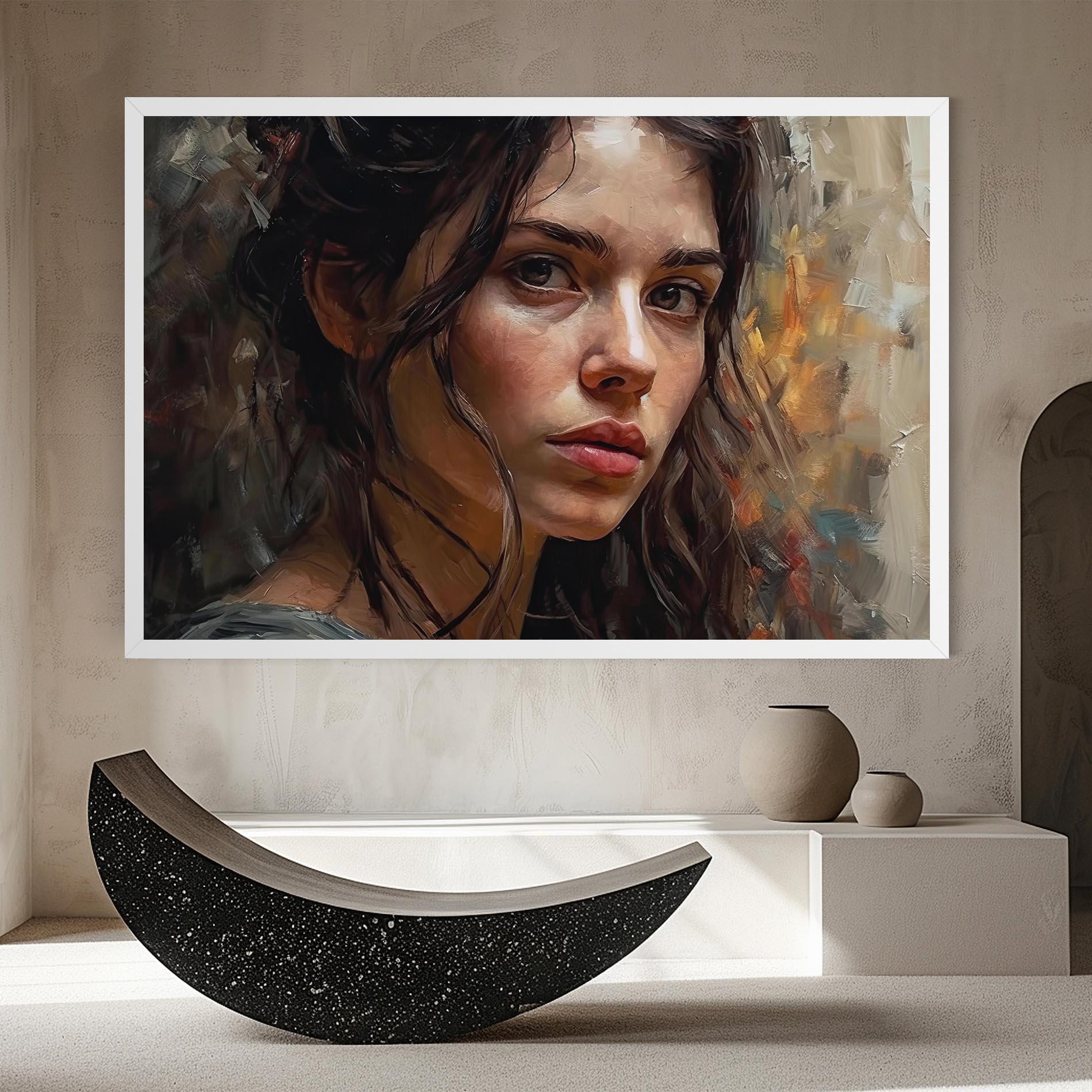 Картина на платно Closeup Impasto Portrait mockup 8