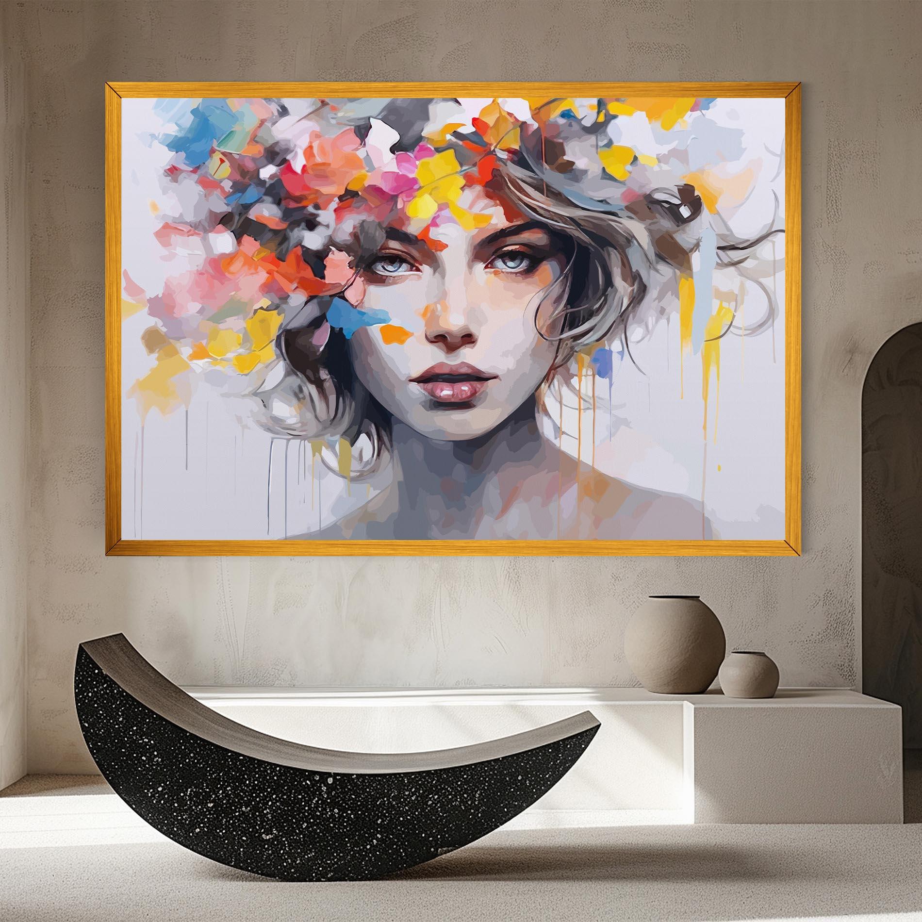 Картина на платно Colorful Hair Portrait mockup 8