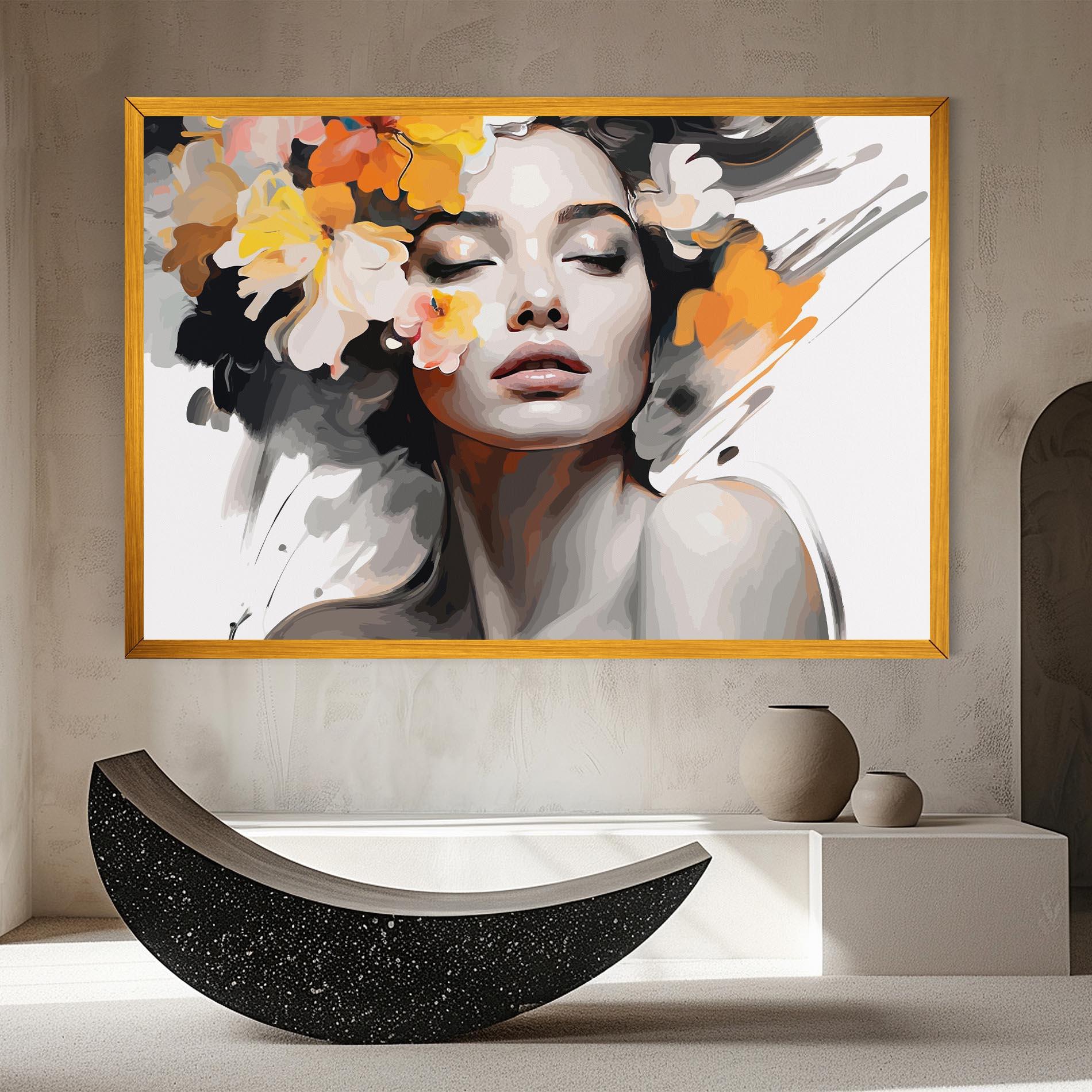 Картина на платно Yellow Flower Portrait mockup 8