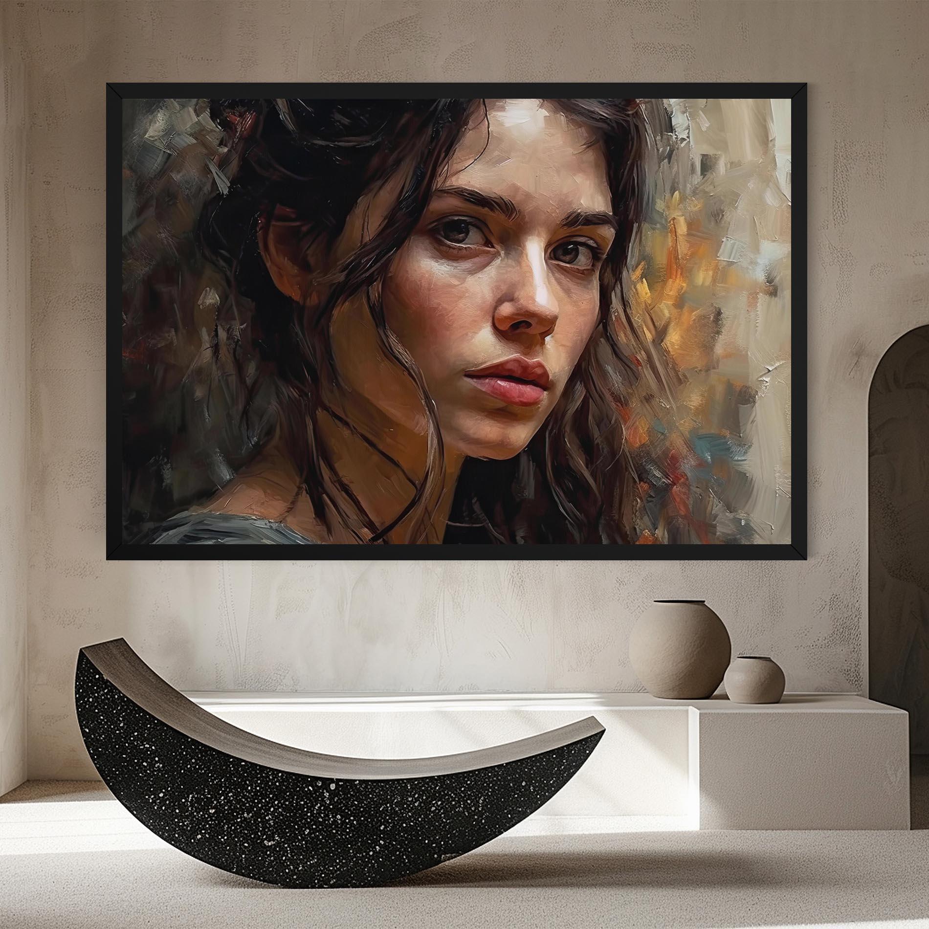 Картина на платно Closeup Impasto Portrait mockup 8