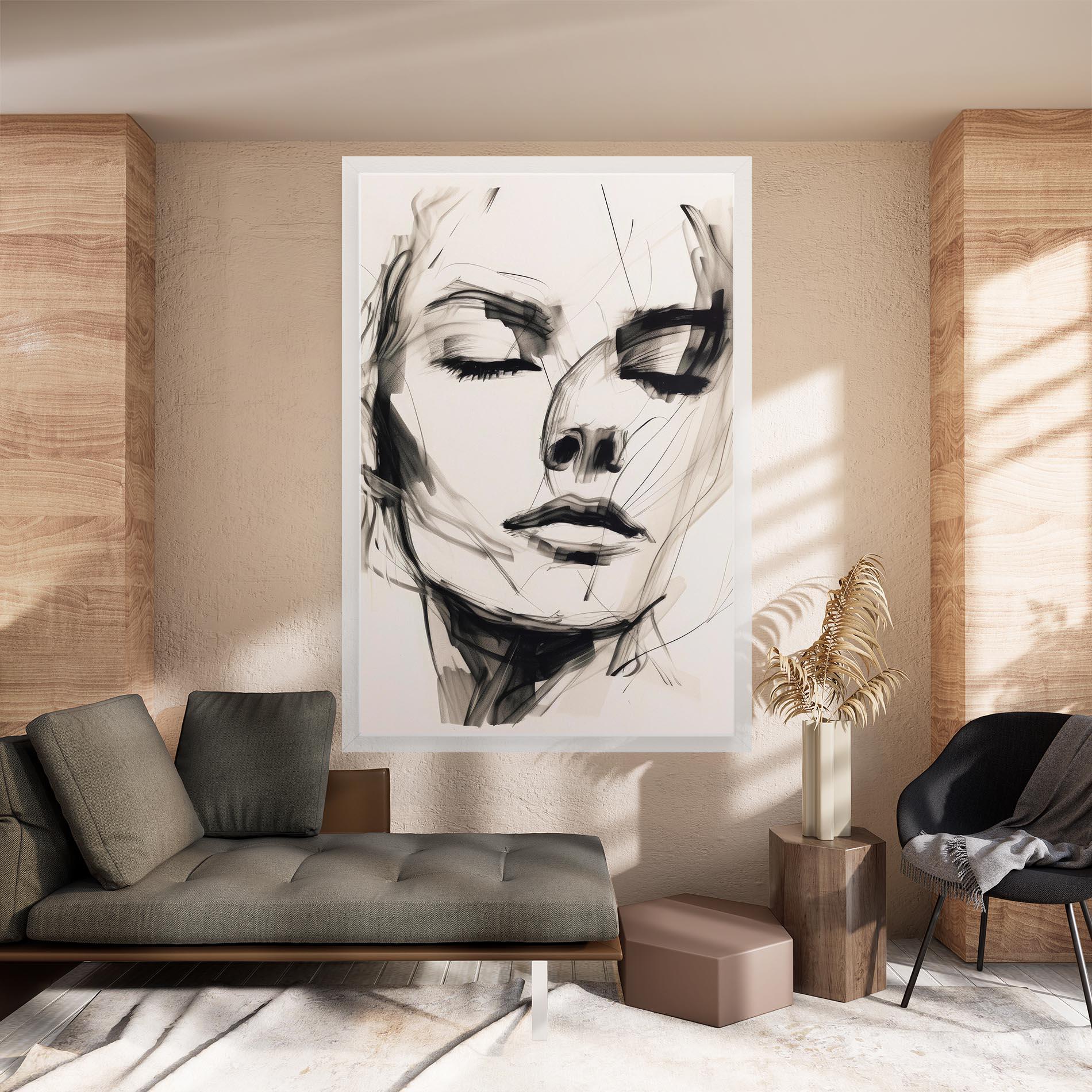 Картина на платно Continuous Line Woman mockup 8