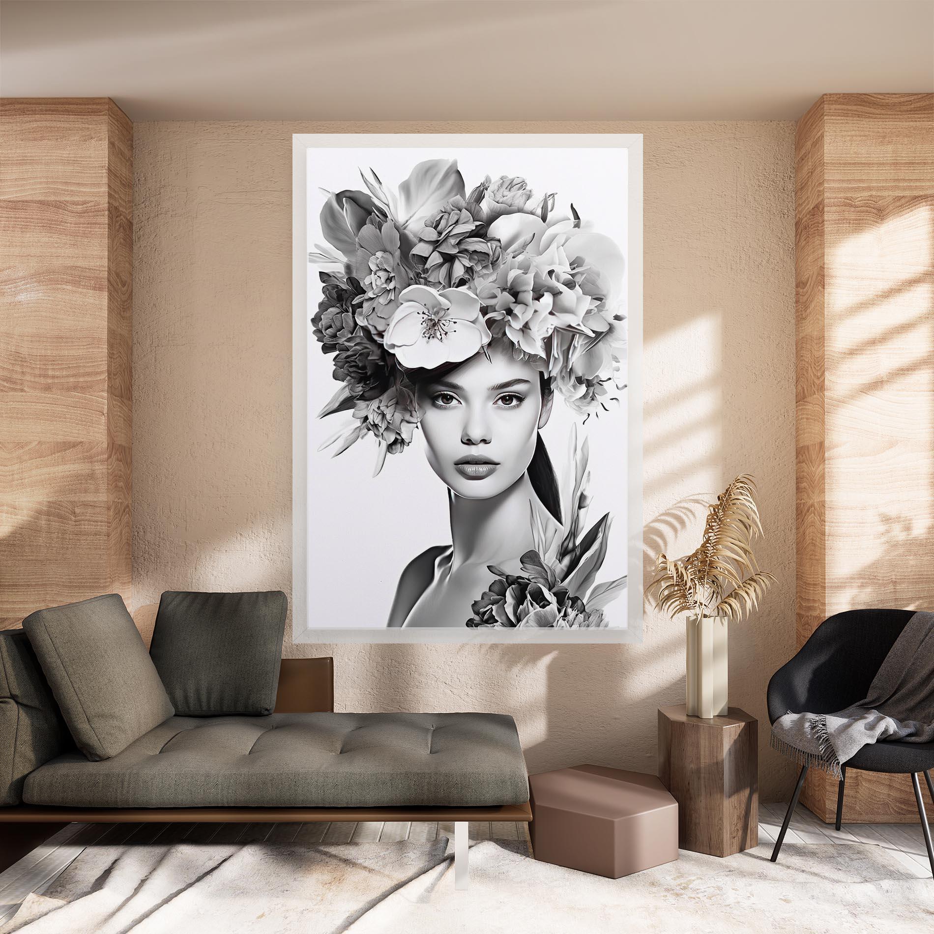 Картина на платно Flower Crown Woman mockup 8