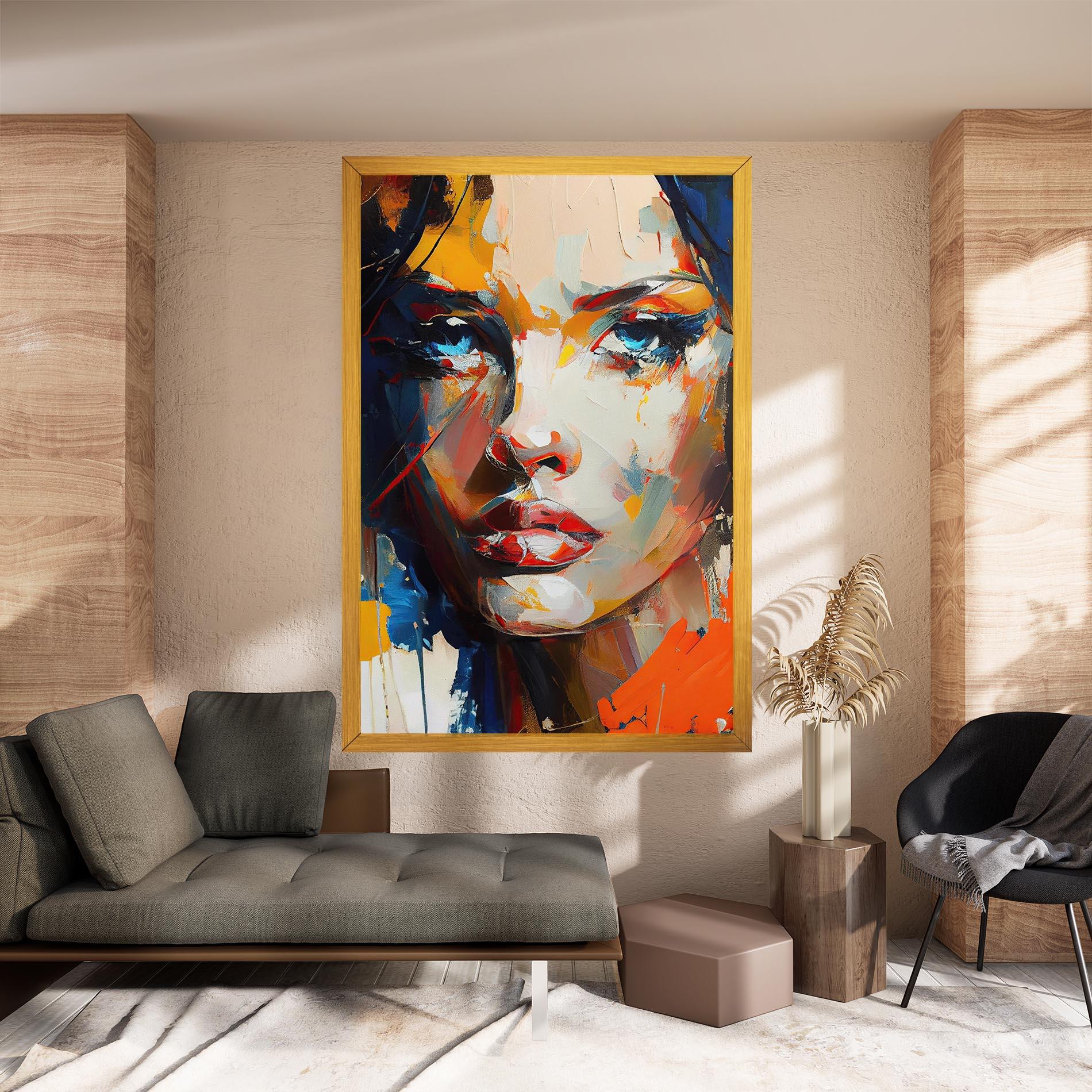 Картина на платно Beautiful Brunette Woman mockup 8