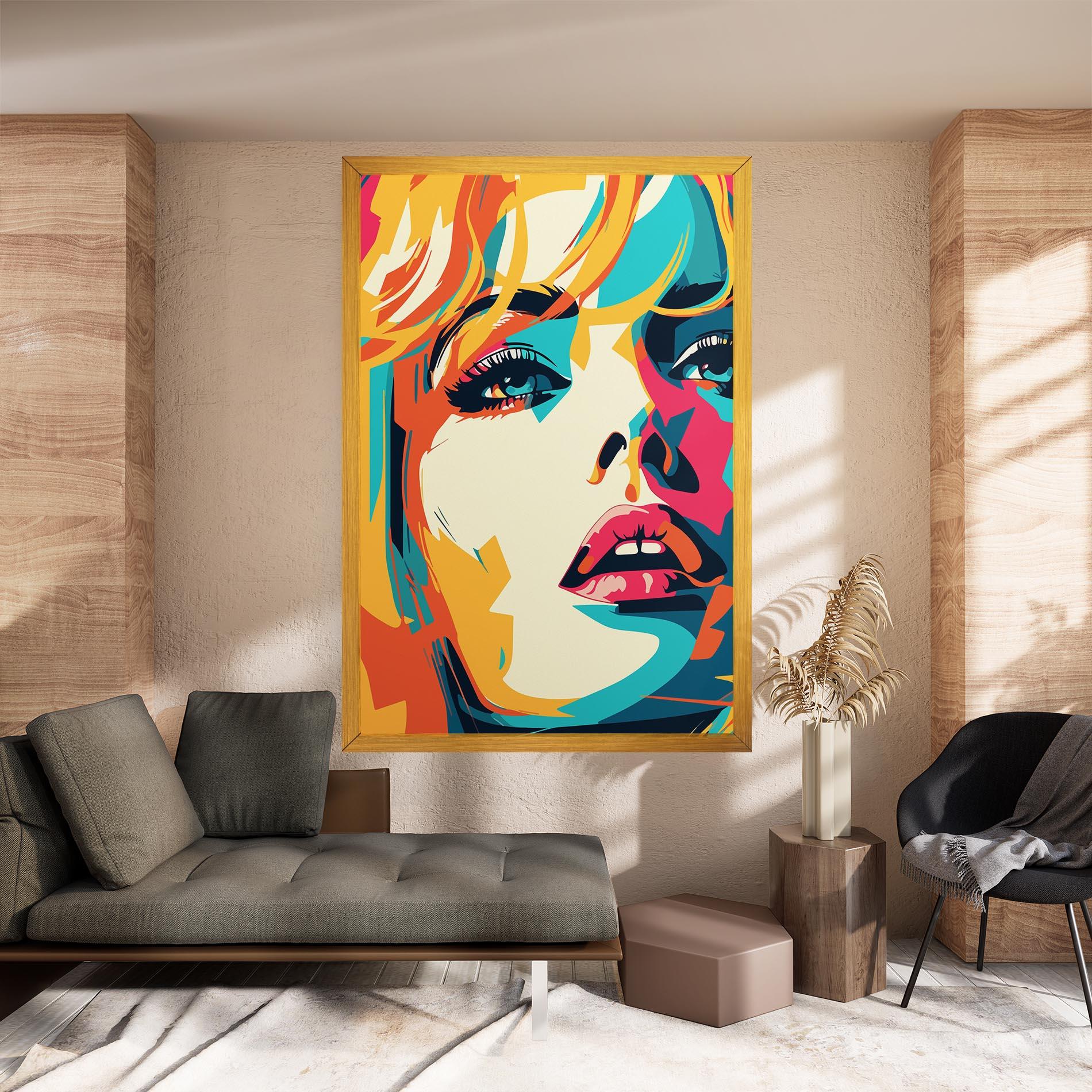 Картина на платно Blonde Girl Portrait mockup 8