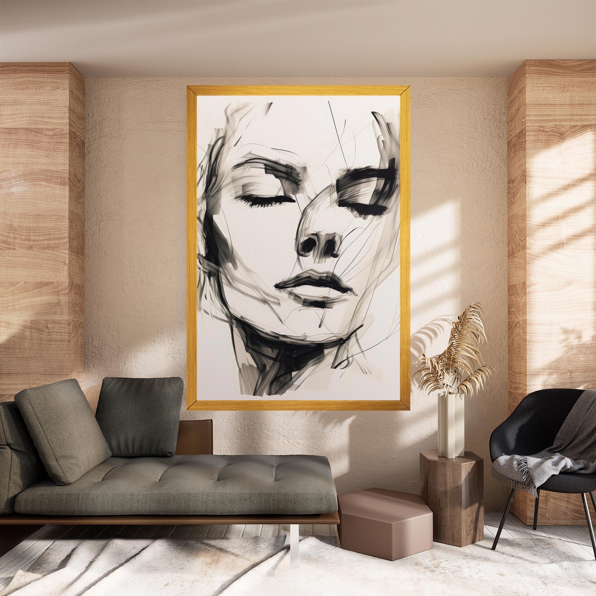 Картина на платно Continuous Line Woman mockup 8