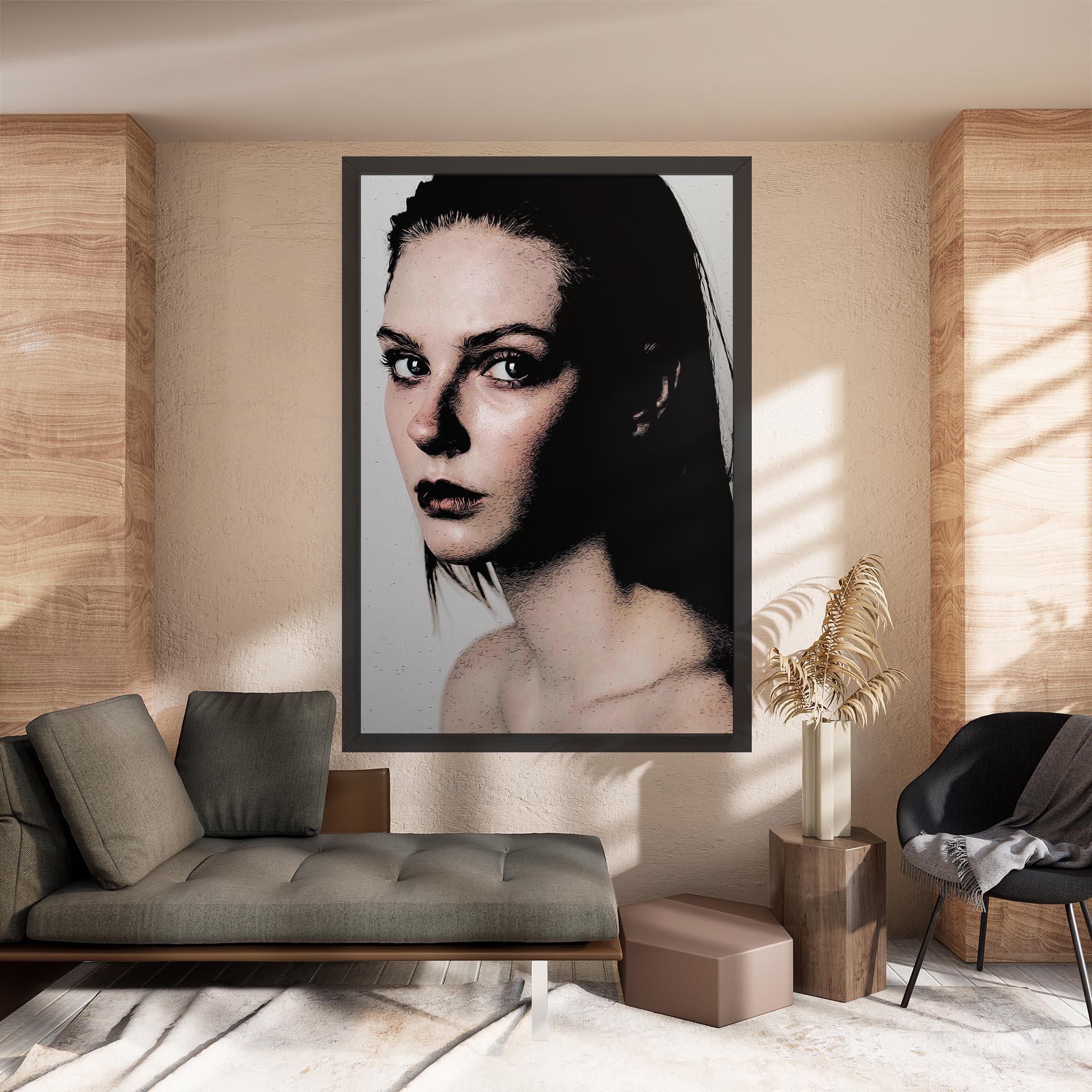 Картина на платно Big Eyes Portrait mockup 8