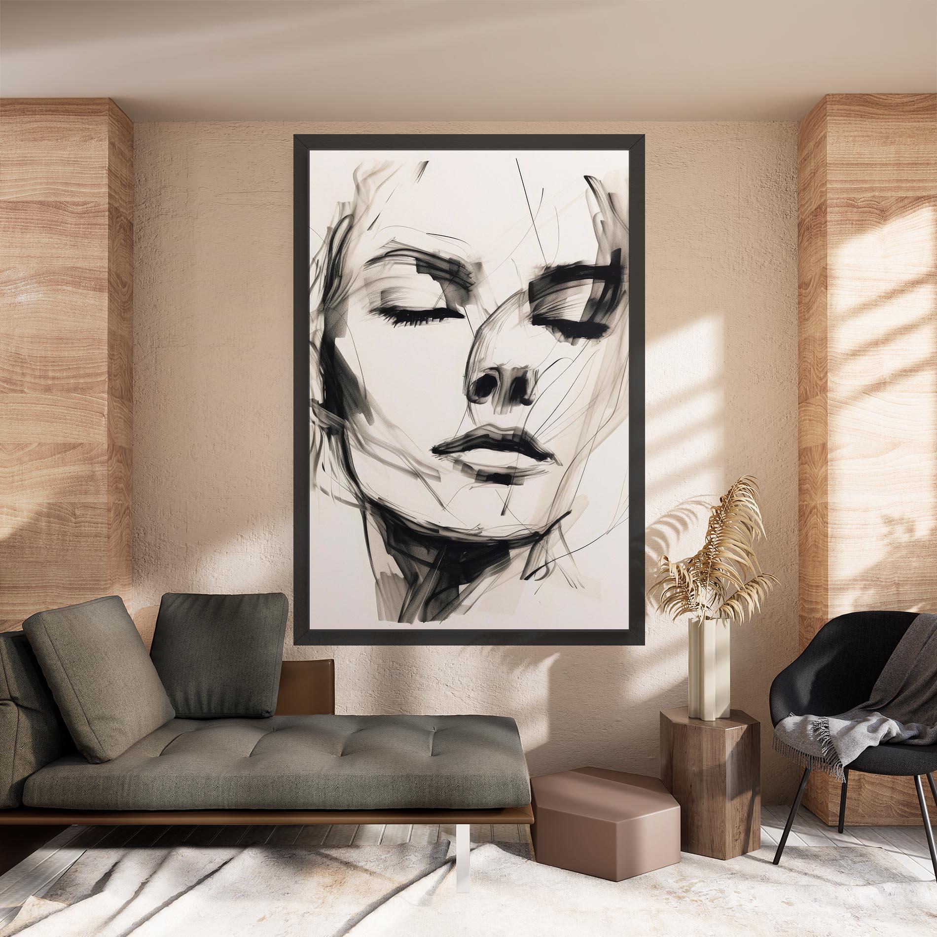 Картина на платно Continuous Line Woman mockup 8