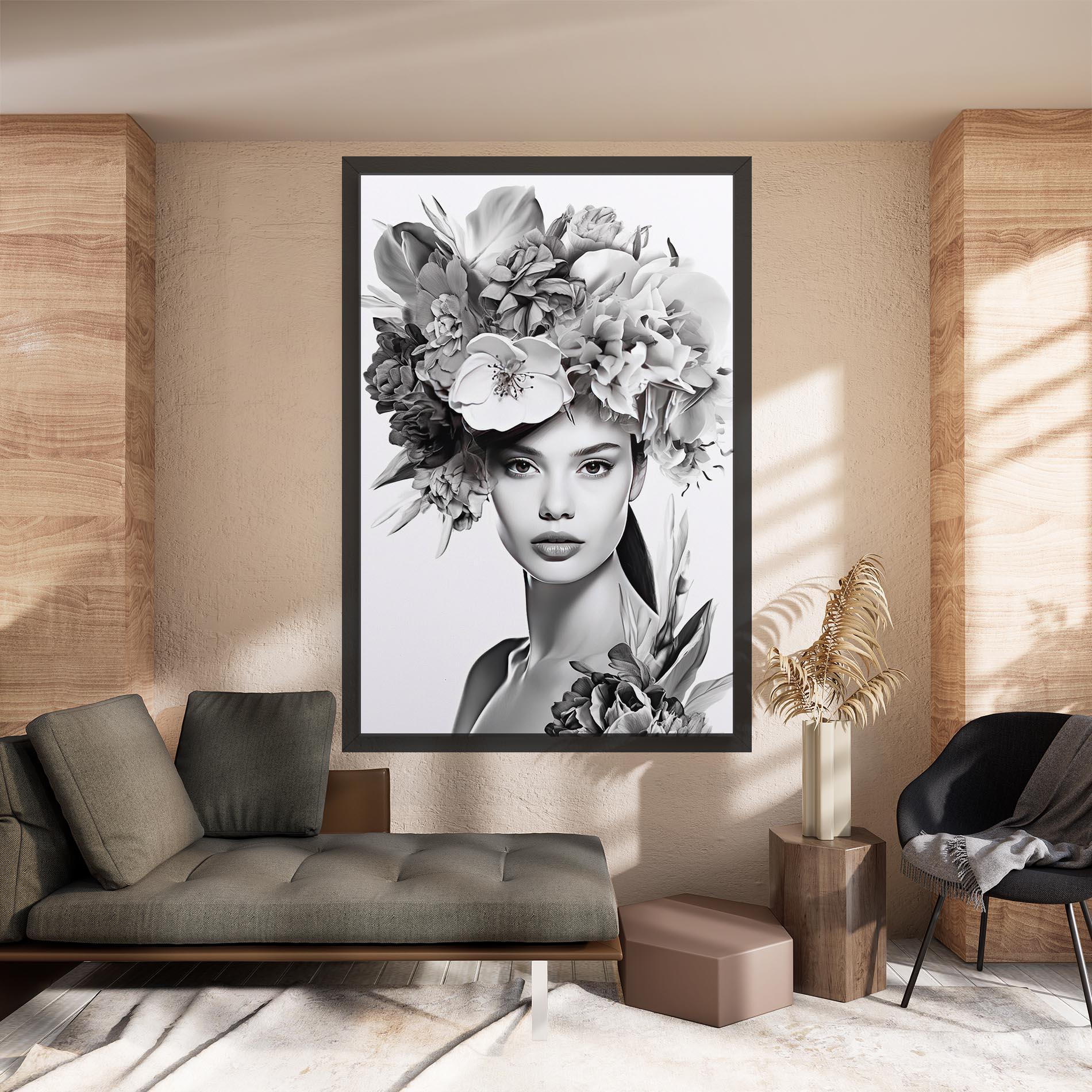 Картина на платно Flower Crown Woman mockup 8