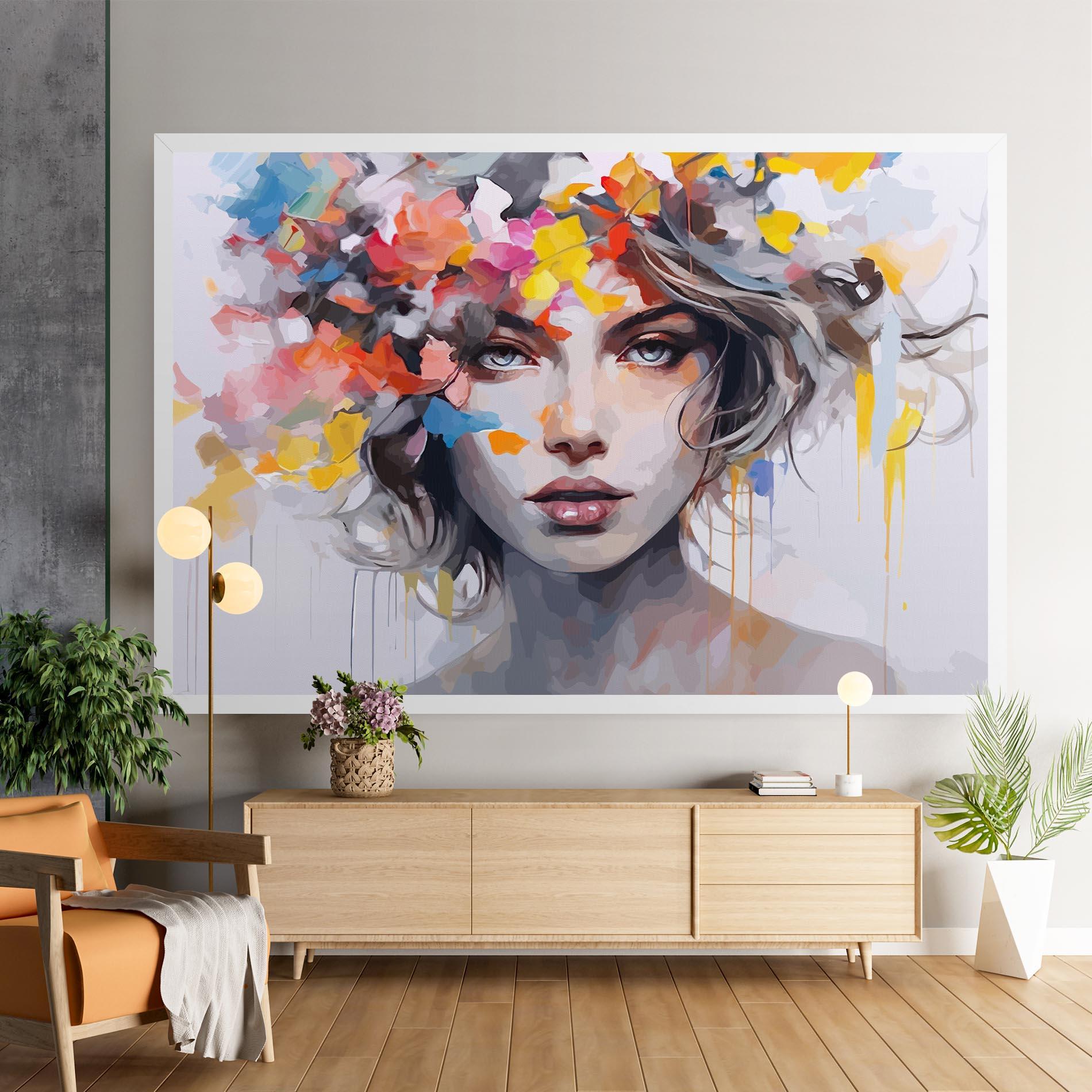 Картина на платно Colorful Hair Portrait mockup 9